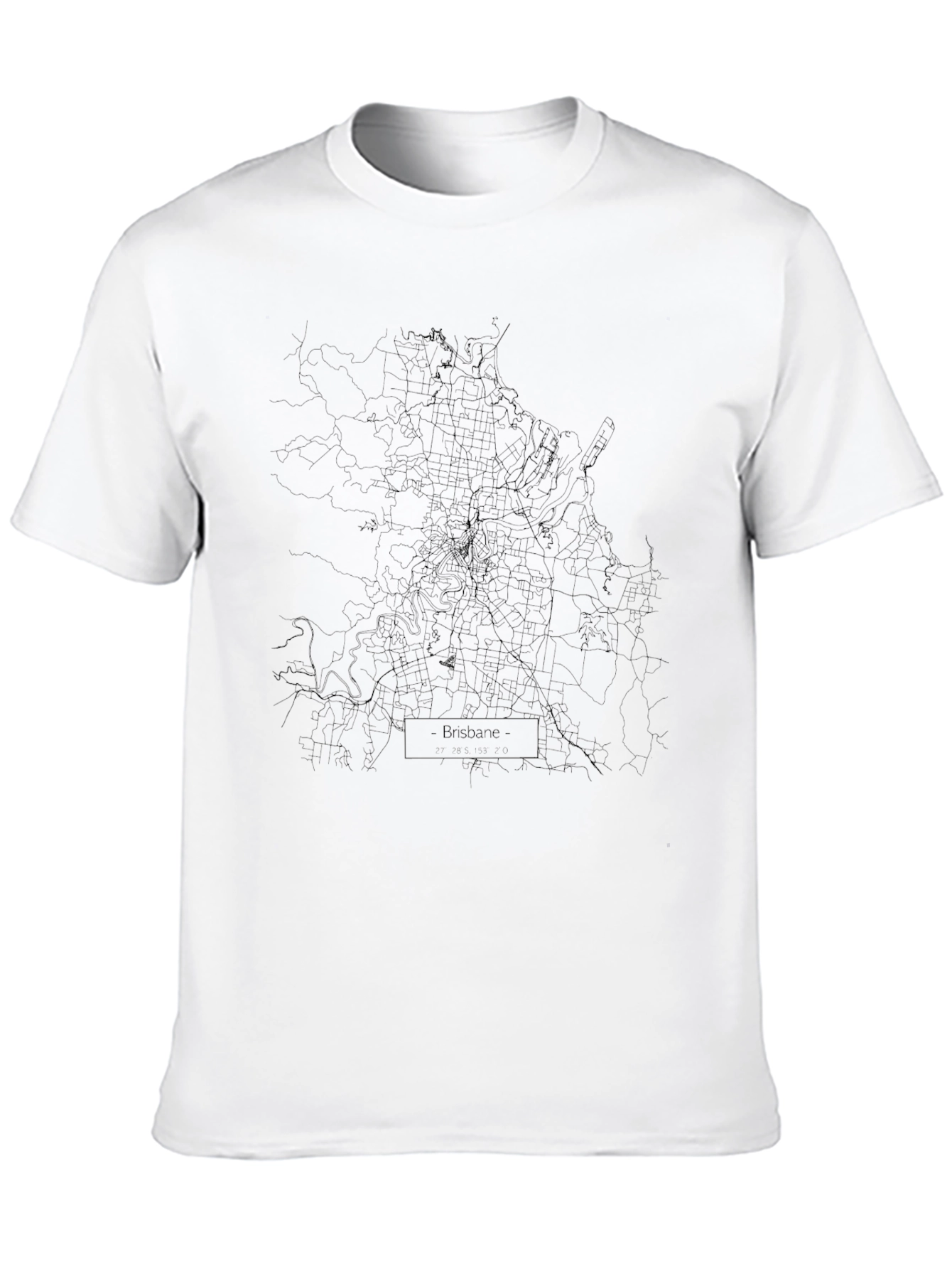 Brisbane City Map Graphic Tee - Black