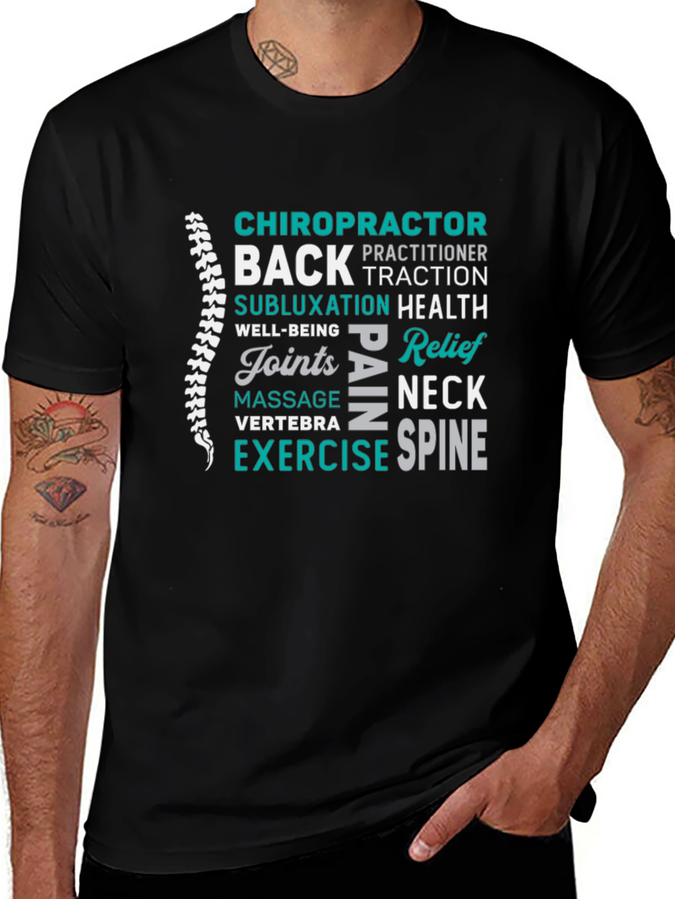 Chiropractor Word Art Graphic T-Shirt