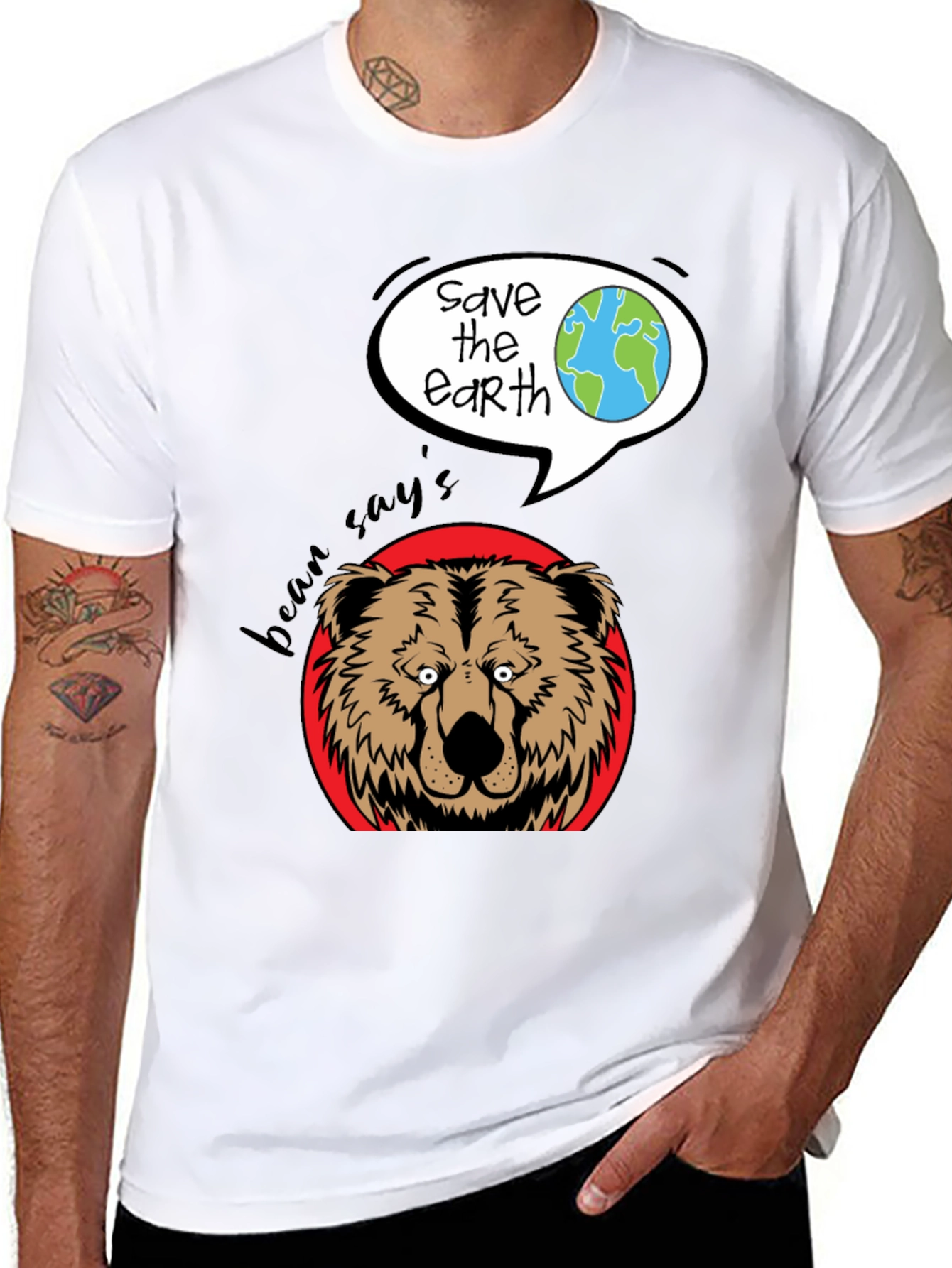 Bean Says Save the Earth Graphic T-Shirt
