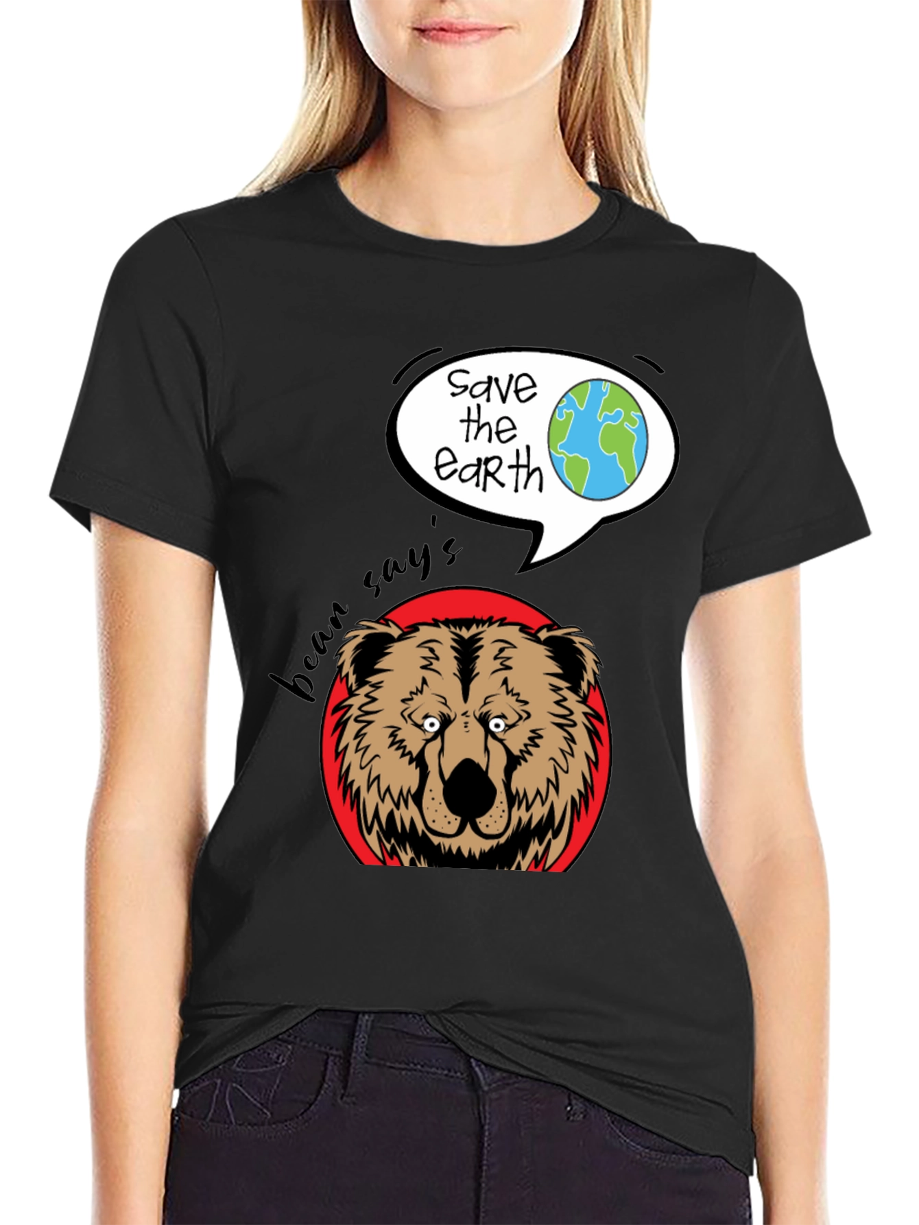 Bean Says Save the Earth Graphic T-Shirt