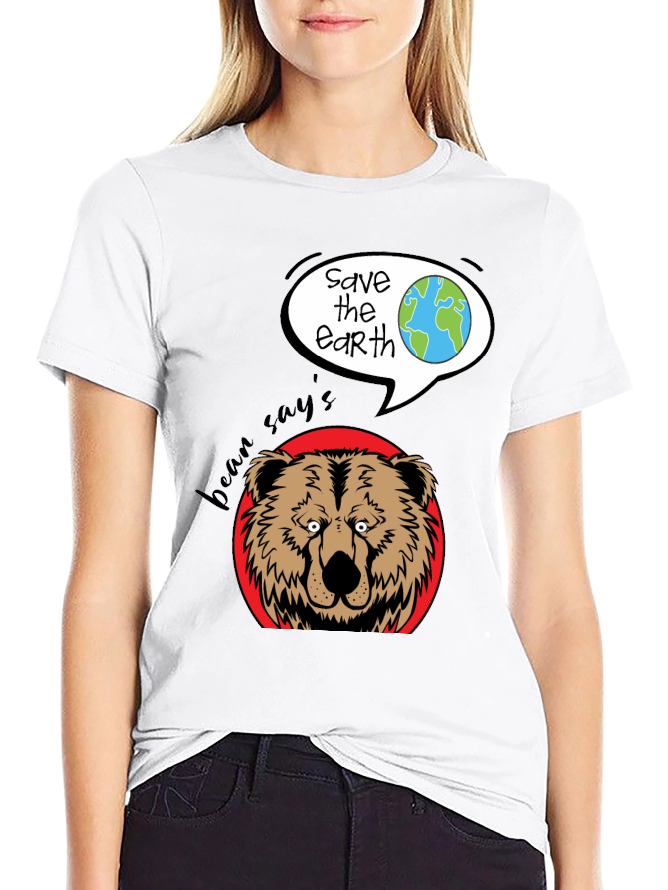 Bean Says Save the Earth Graphic T-Shirt