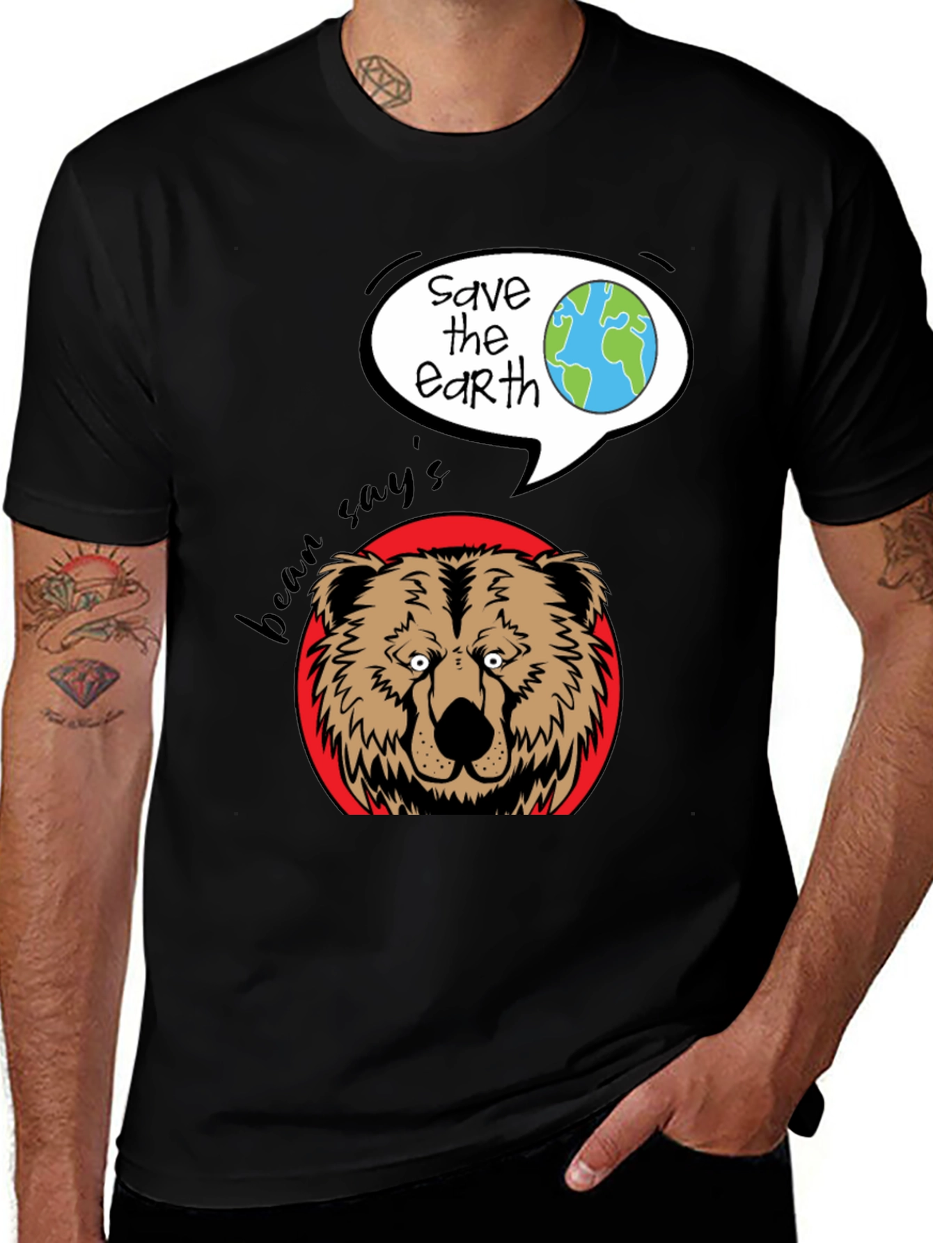 Bean Says Save the Earth Graphic T-Shirt