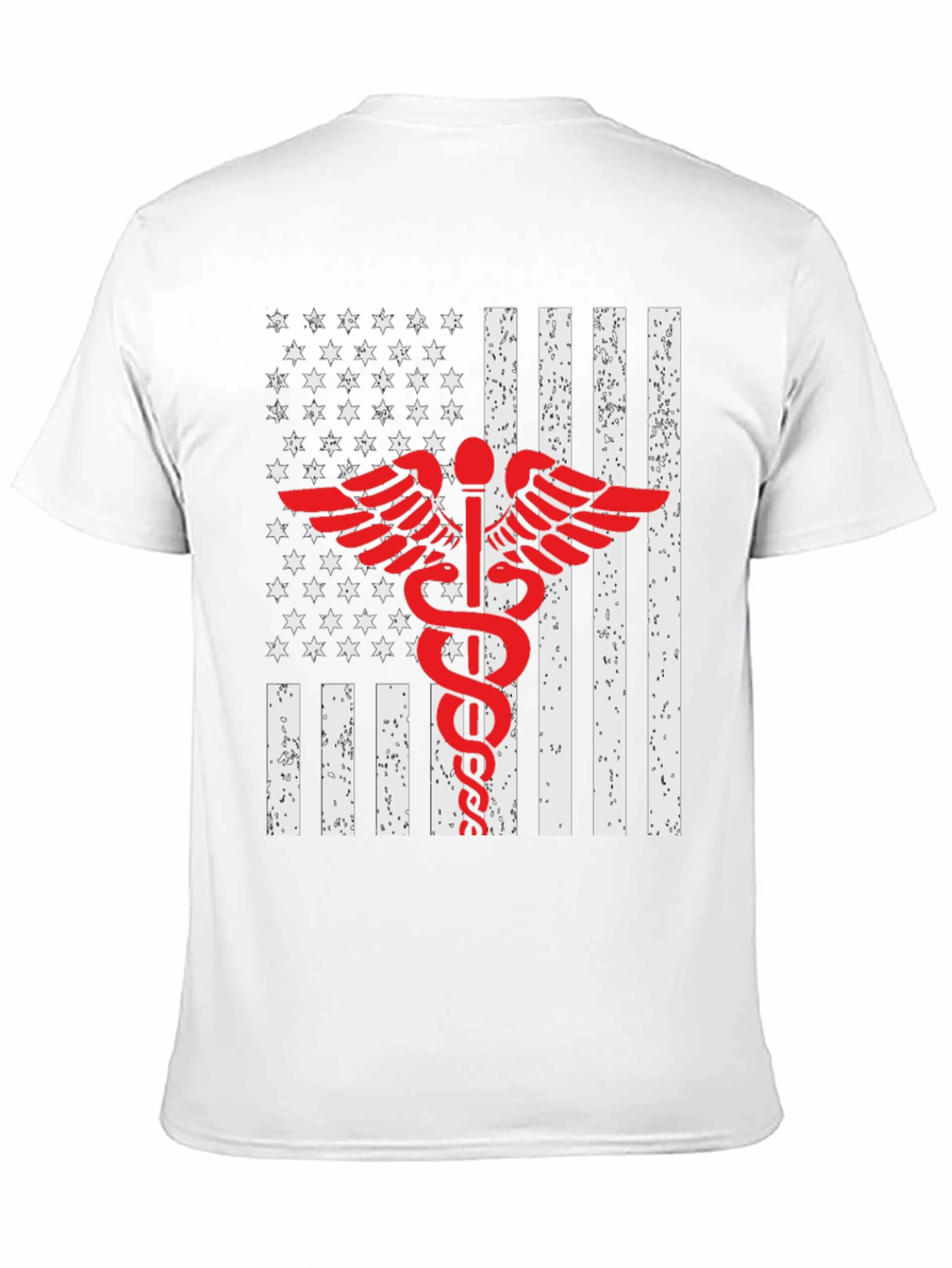 Patriotic Medical T-Shirt - American Flag Caduceus