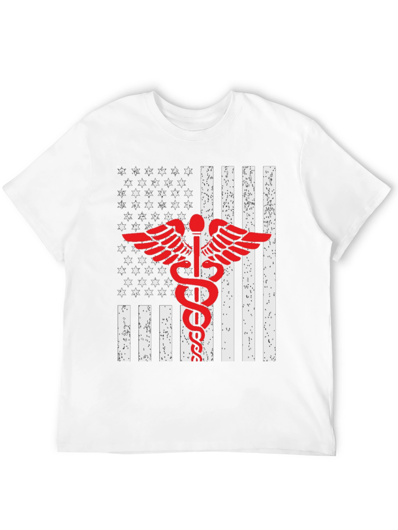 Patriotic Medical T-Shirt - American Flag Caduceus