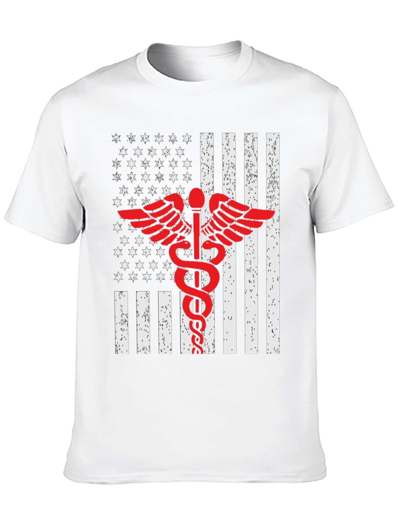 Patriotic Medical T-Shirt - American Flag Caduceus