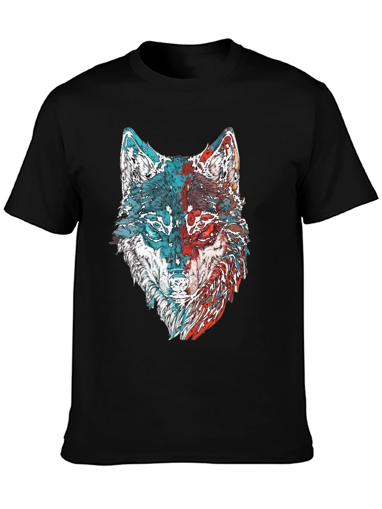 Wolf Graphic Print Mens T-Shirt