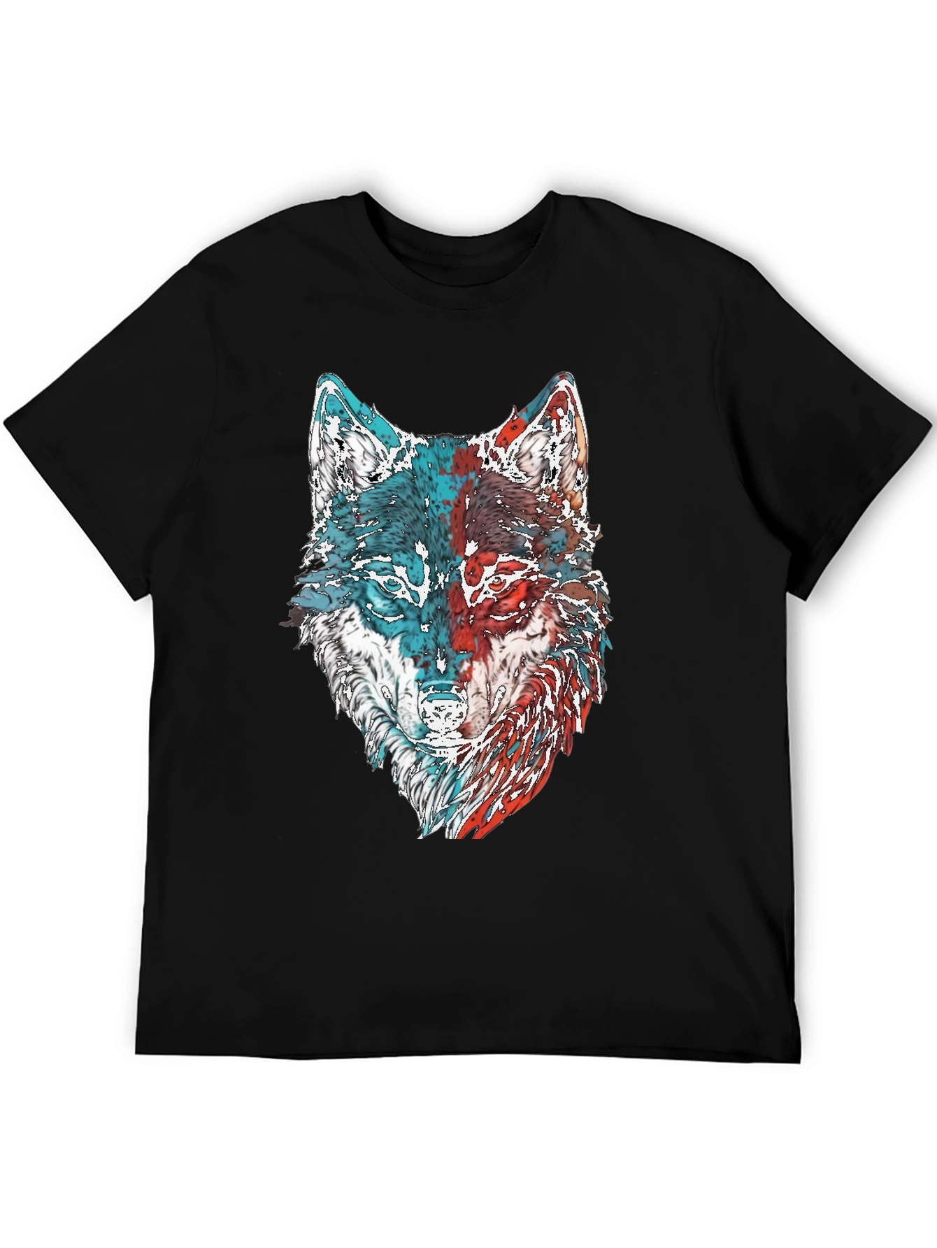 Wolf Graphic Print Mens T-Shirt