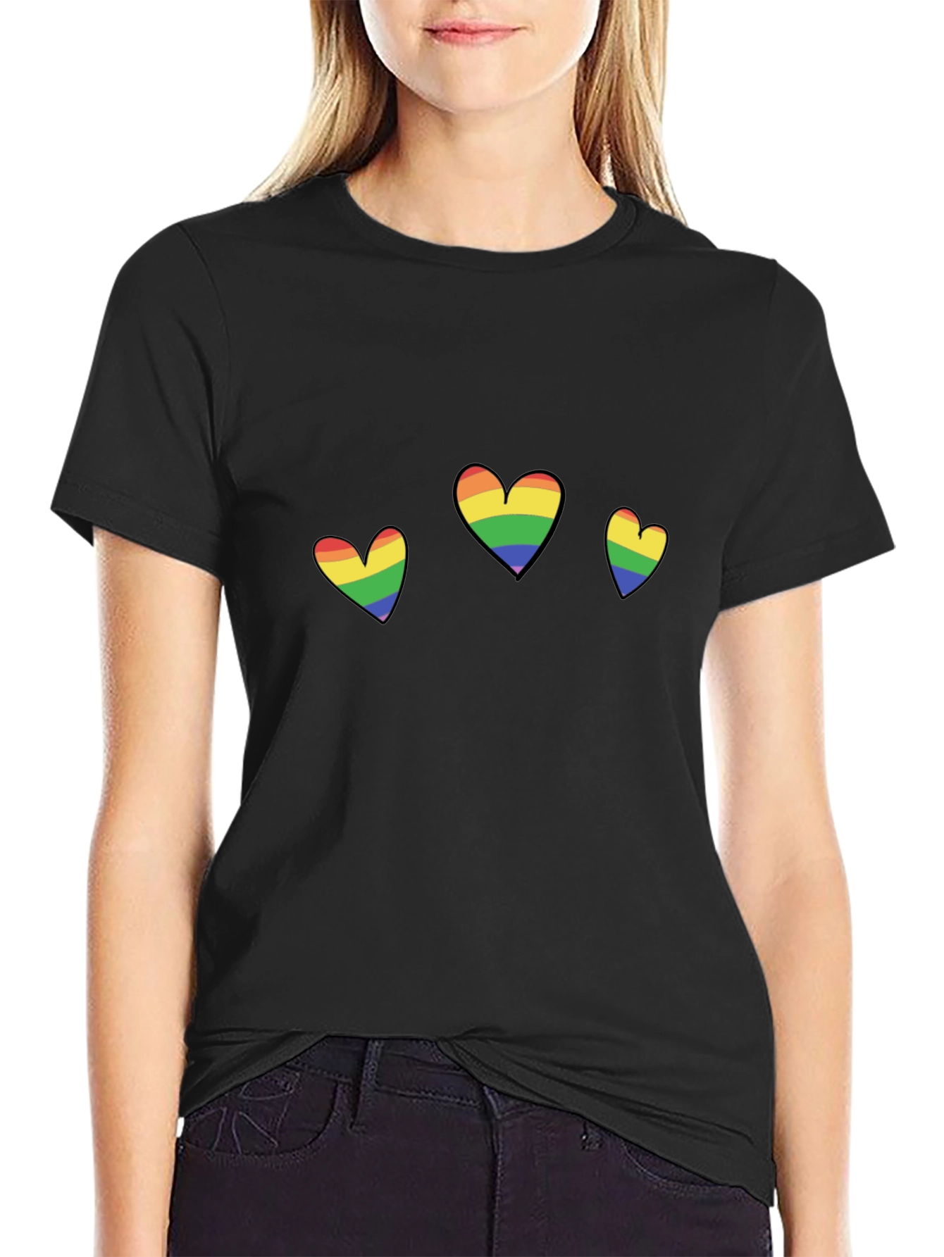 Rainbow Hearts Graphic Tee - Pride T-Shirt