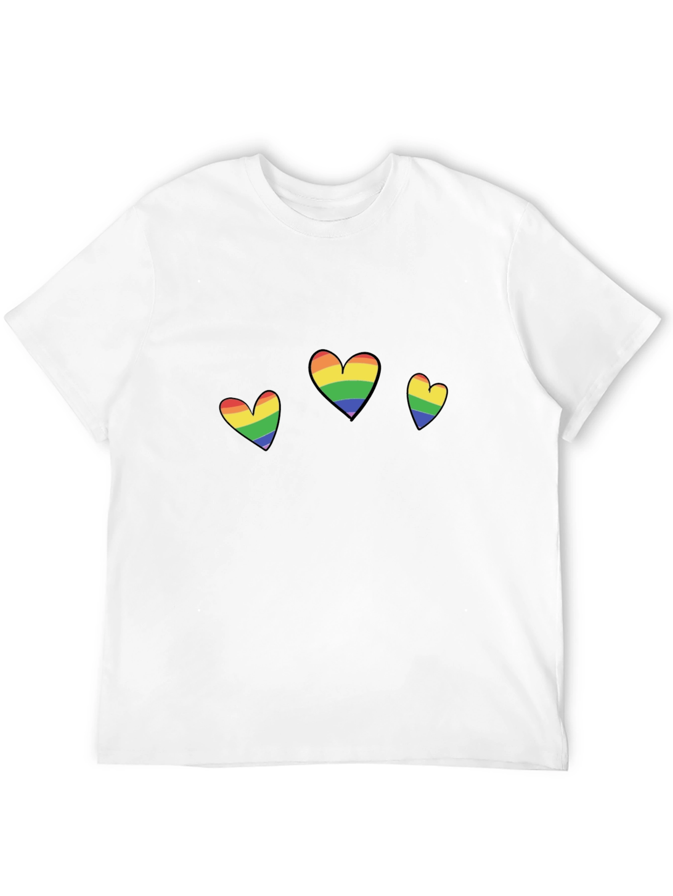 Rainbow Hearts Graphic Tee - Pride T-Shirt