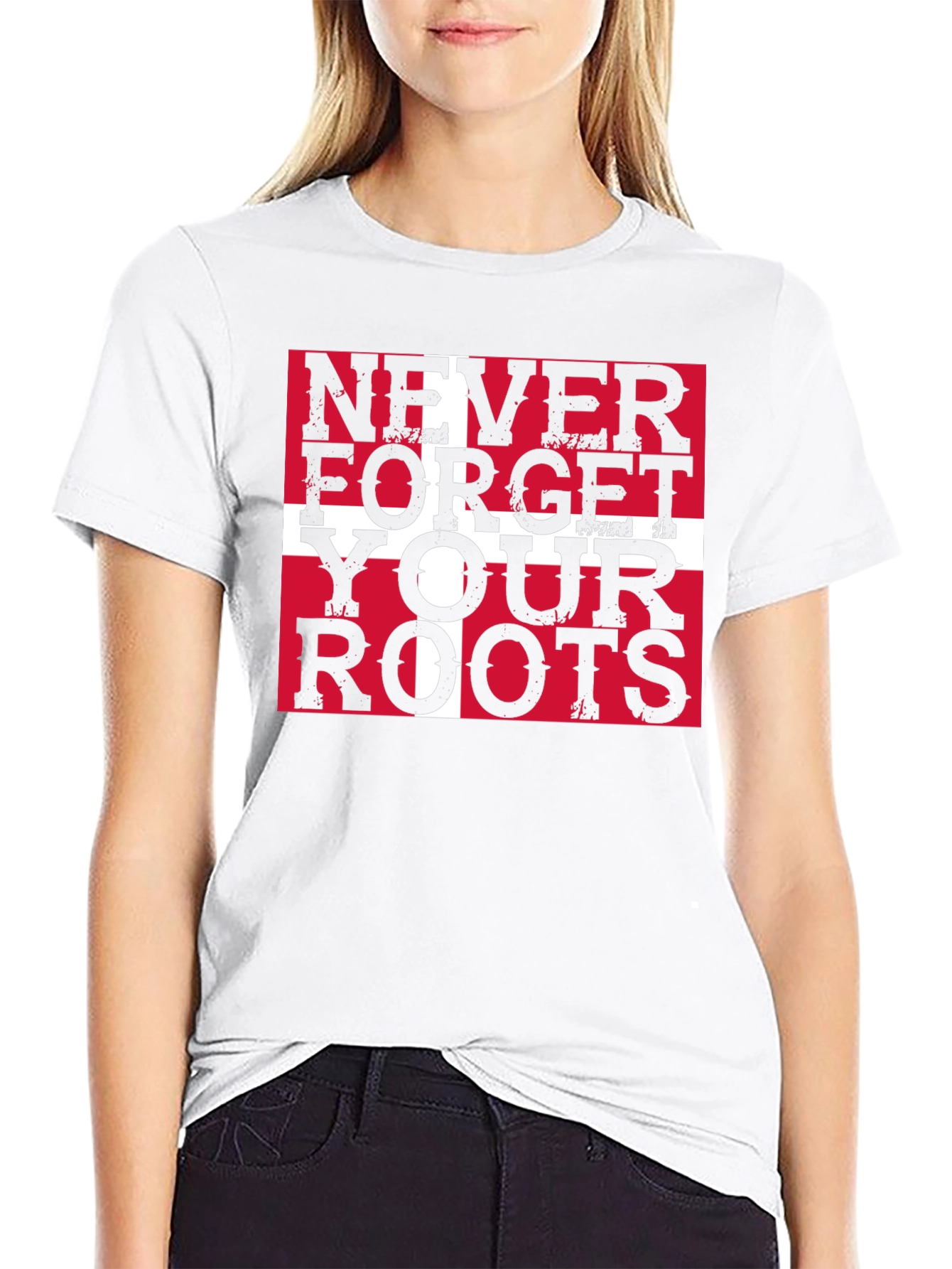 Never Forget Your Roots Denmark Flag T-Shirt