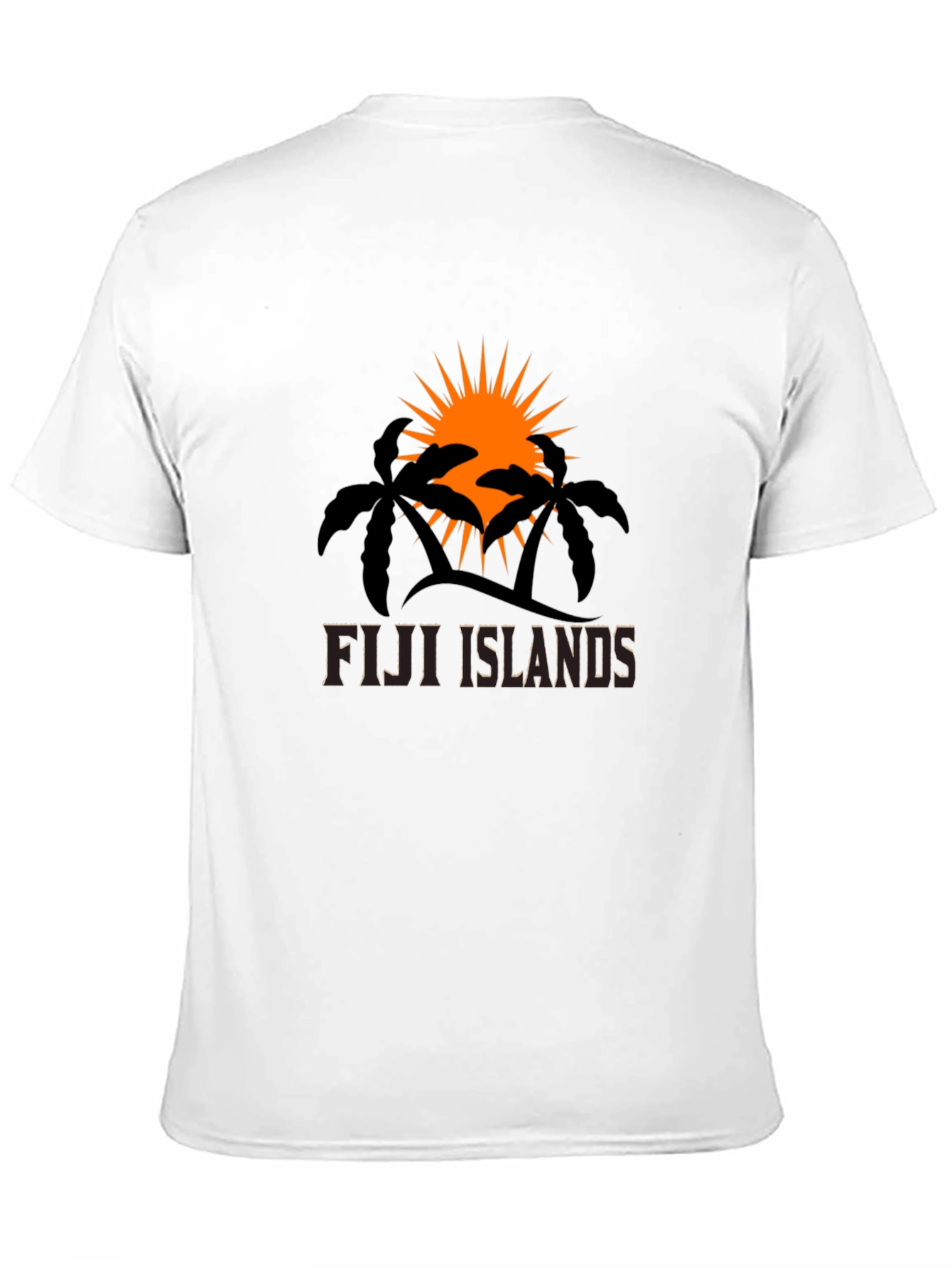Fiji Islands Graphic Tee - Palm Tree Sunset Design