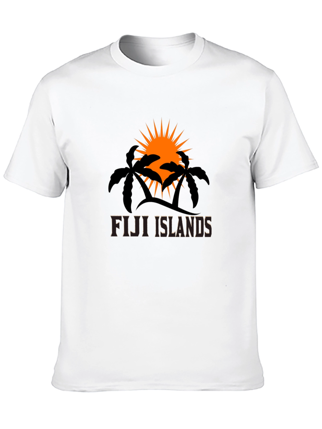 Fiji Islands Graphic Tee - Palm Tree Sunset Design