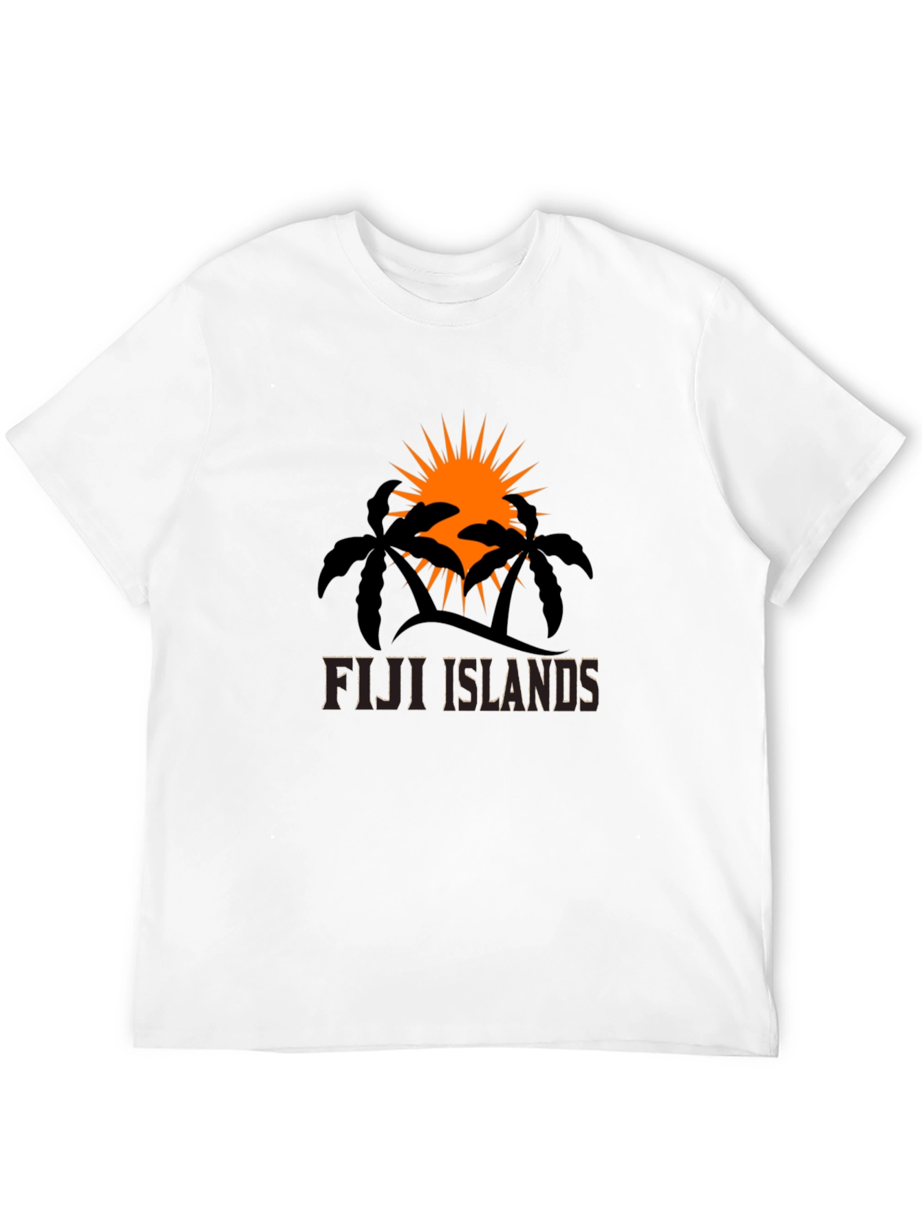 Fiji Islands Graphic Tee - Palm Tree Sunset Design