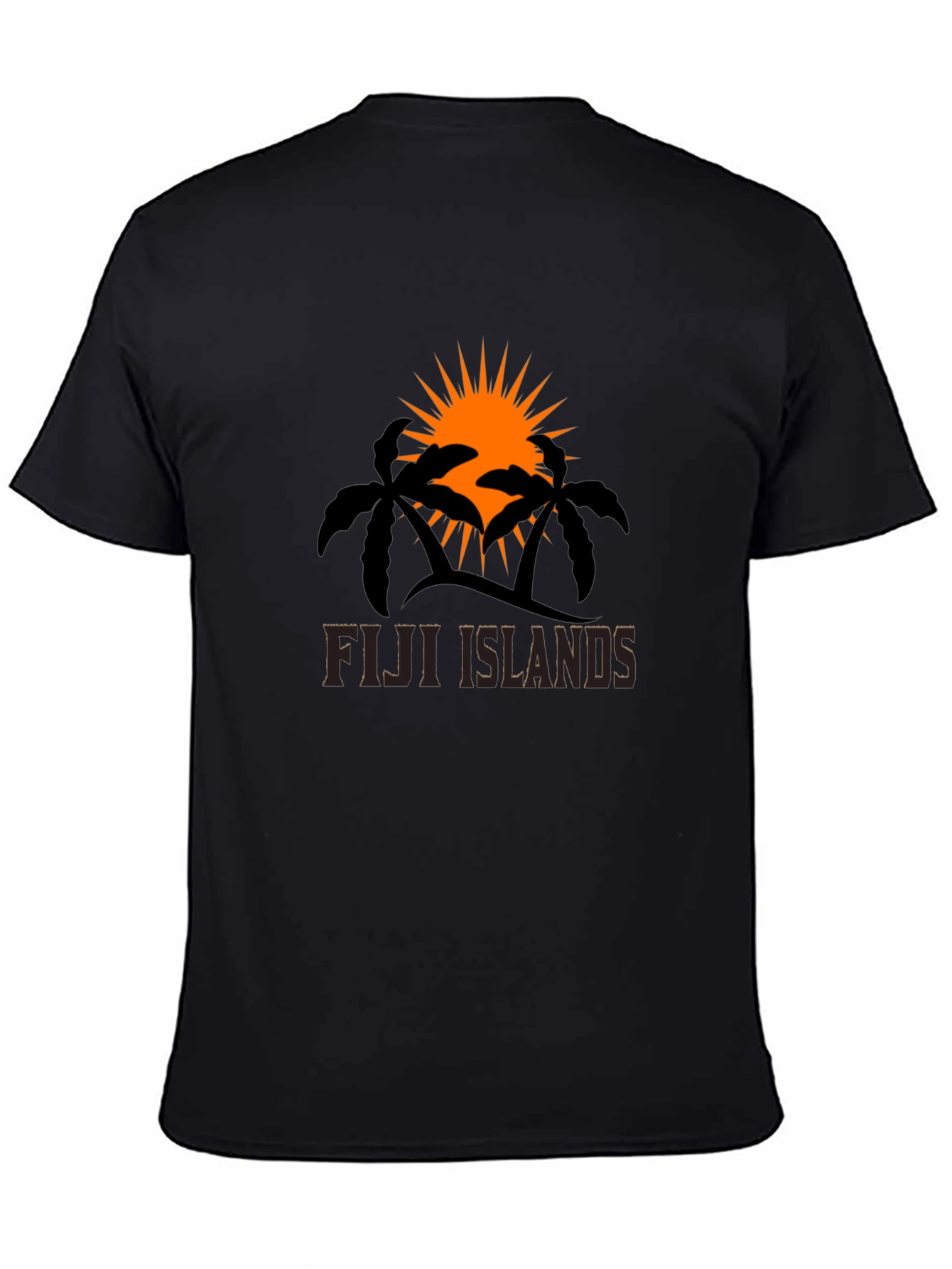 Fiji Islands Graphic Tee - Palm Tree Sunset Design