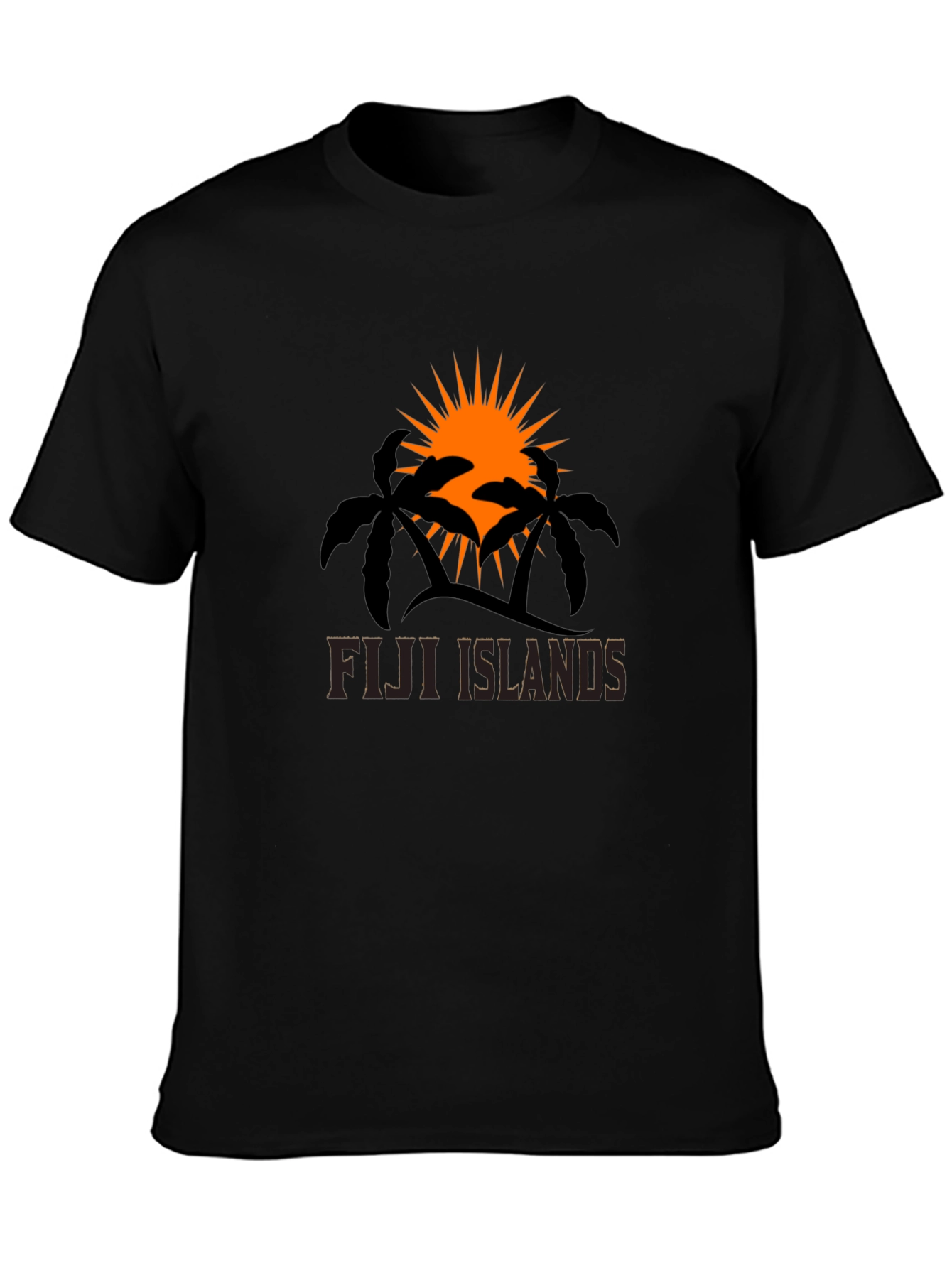 Fiji Islands Graphic Tee - Palm Tree Sunset Design