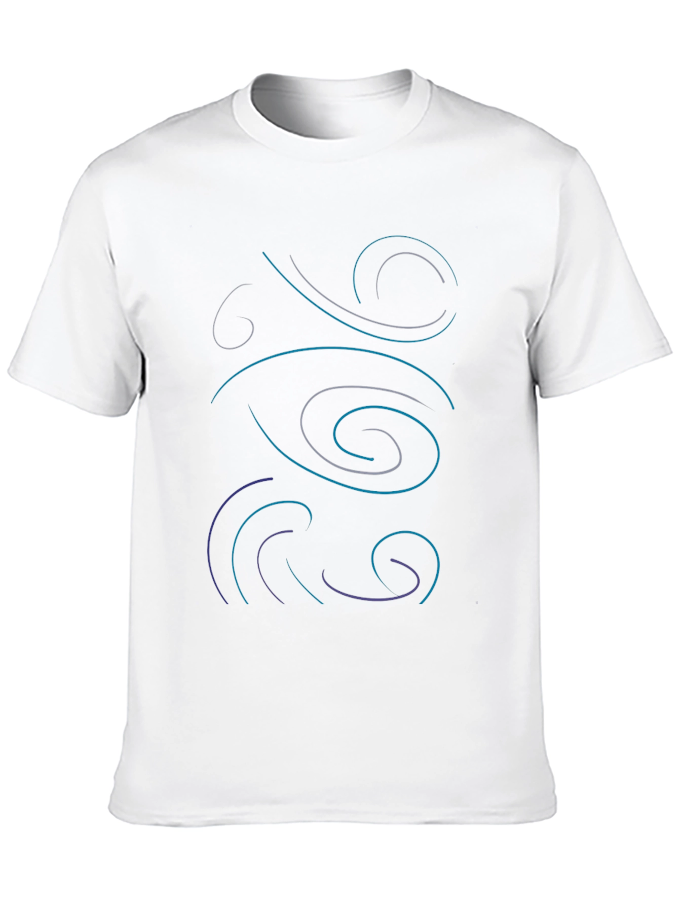Abstract Swirl Design Black T-Shirt