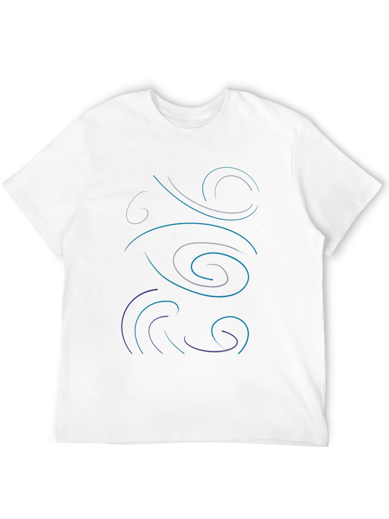 Abstract Swirl Design Black T-Shirt