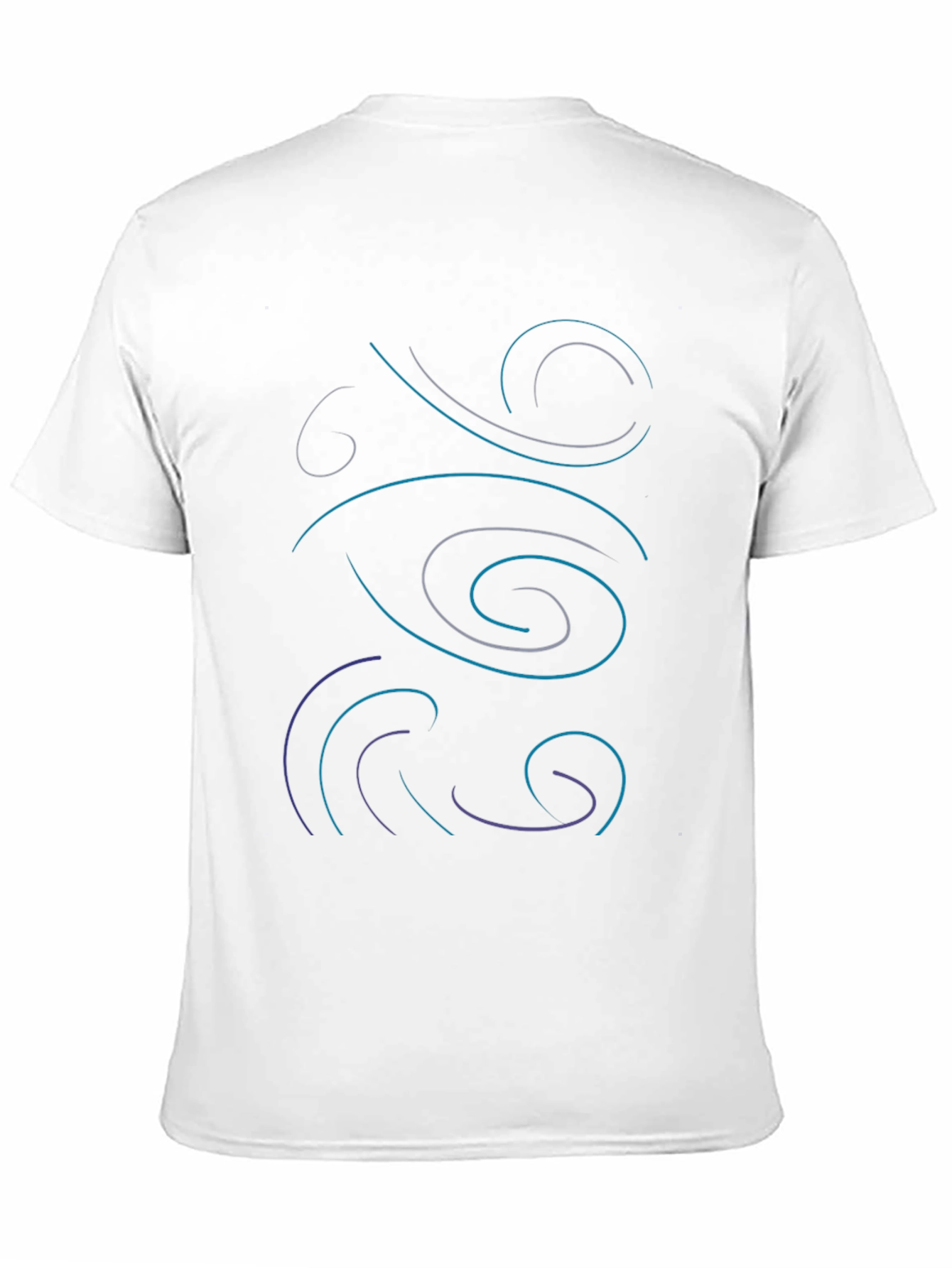 Abstract Swirl Design Black T-Shirt