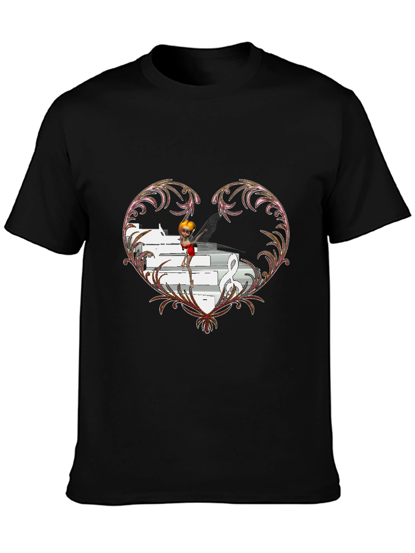 Musical Heart Graphic Tee - Unique Design