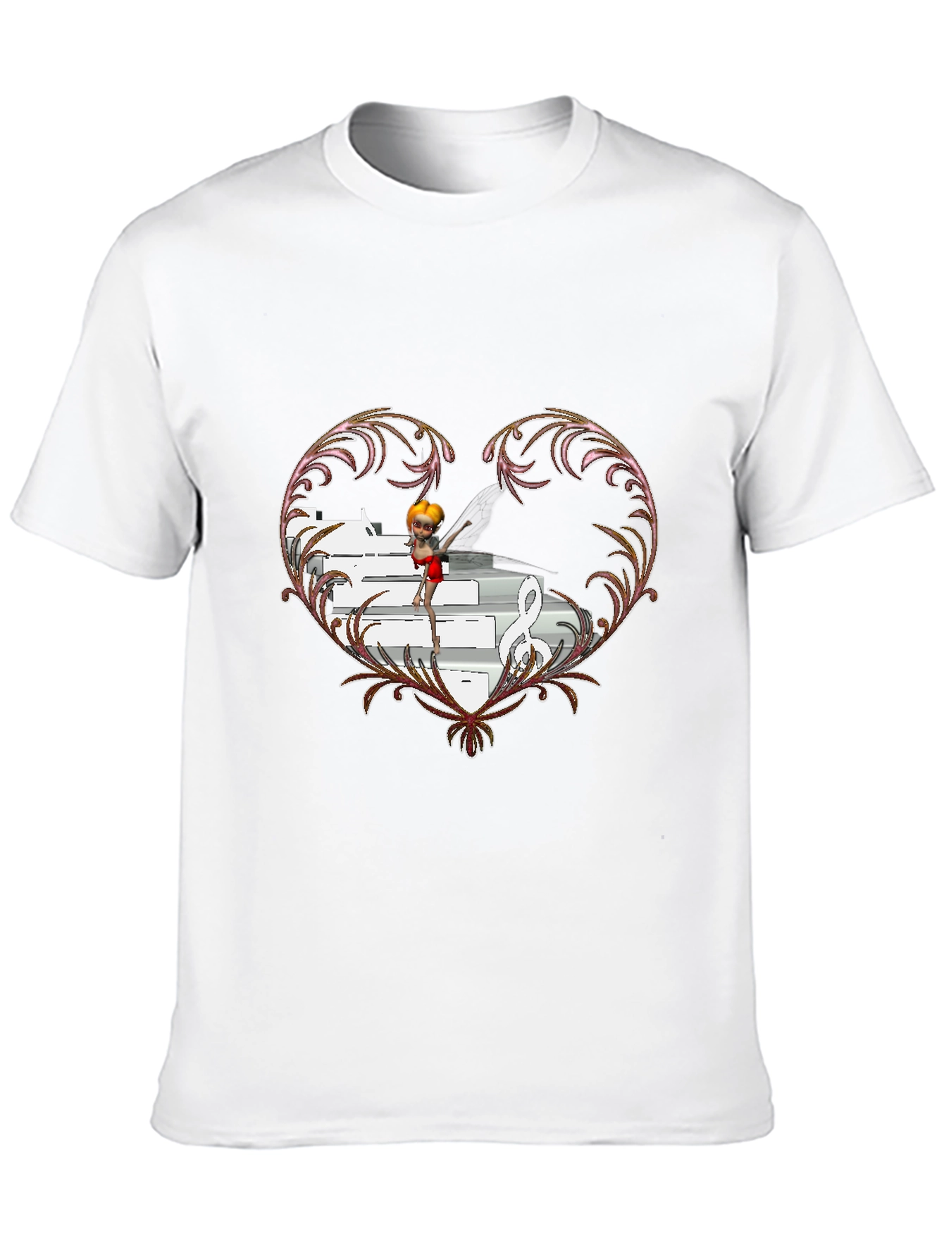 Musical Heart Graphic Tee - Unique Design