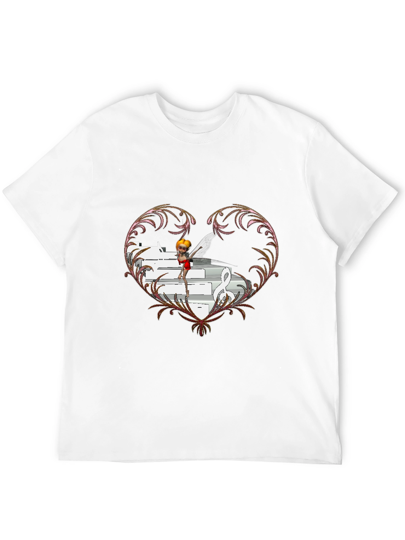 Musical Heart Graphic Tee - Unique Design