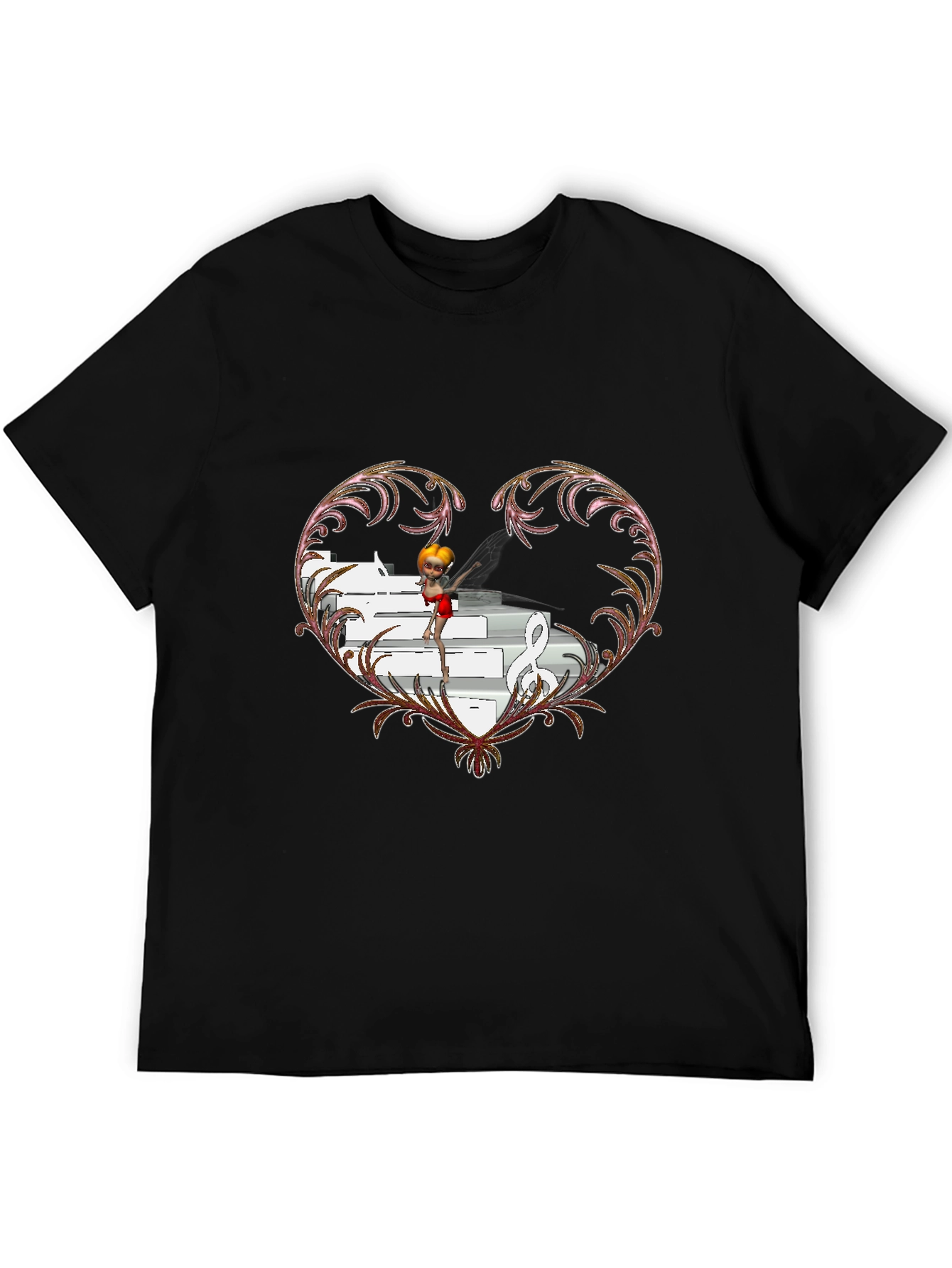 Musical Heart Graphic Tee - Unique Design