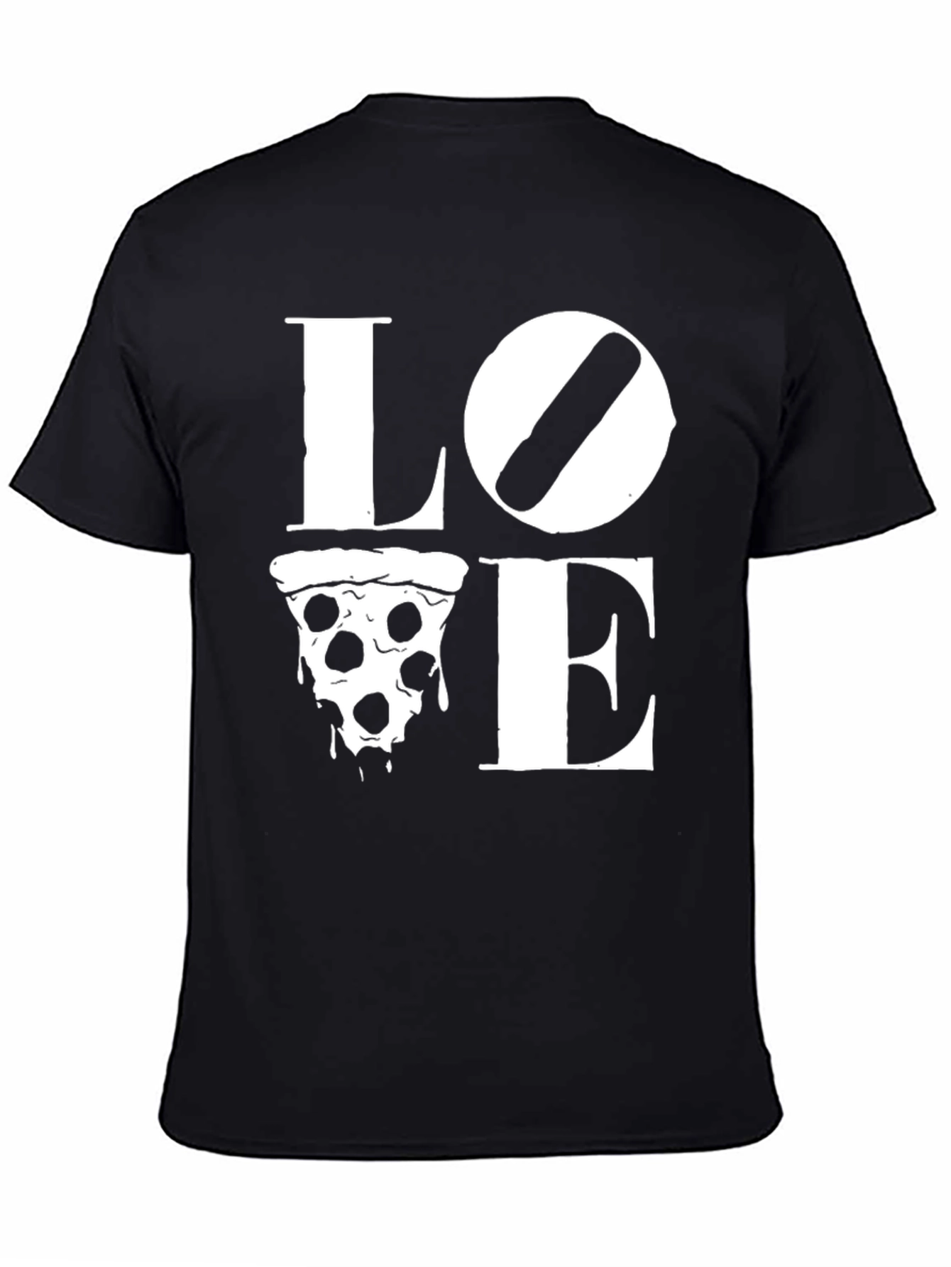 Love Pizza Graphic T-Shirt -  Comfortable Black Tee