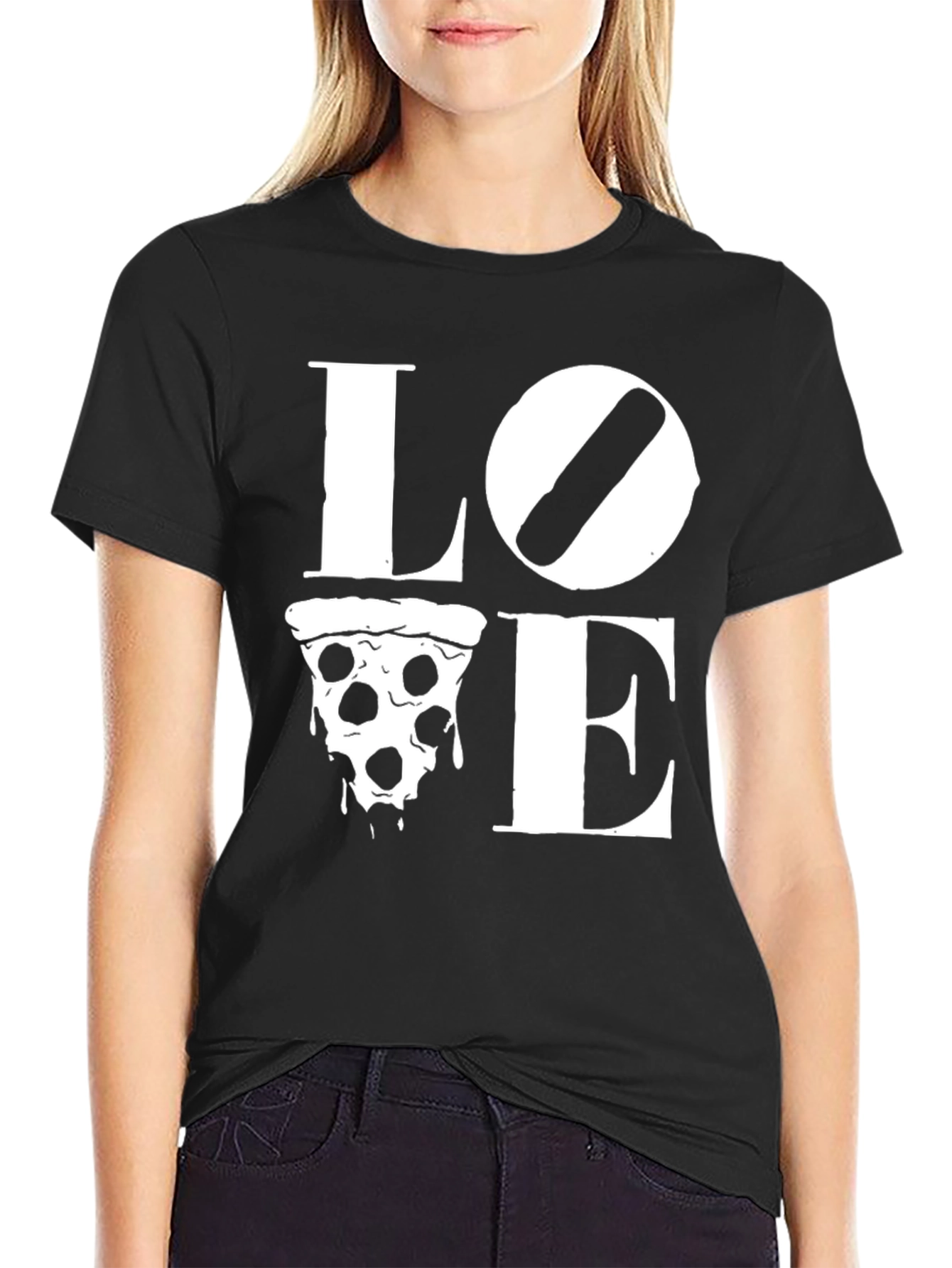 Love Pizza Graphic T-Shirt -  Comfortable Black Tee