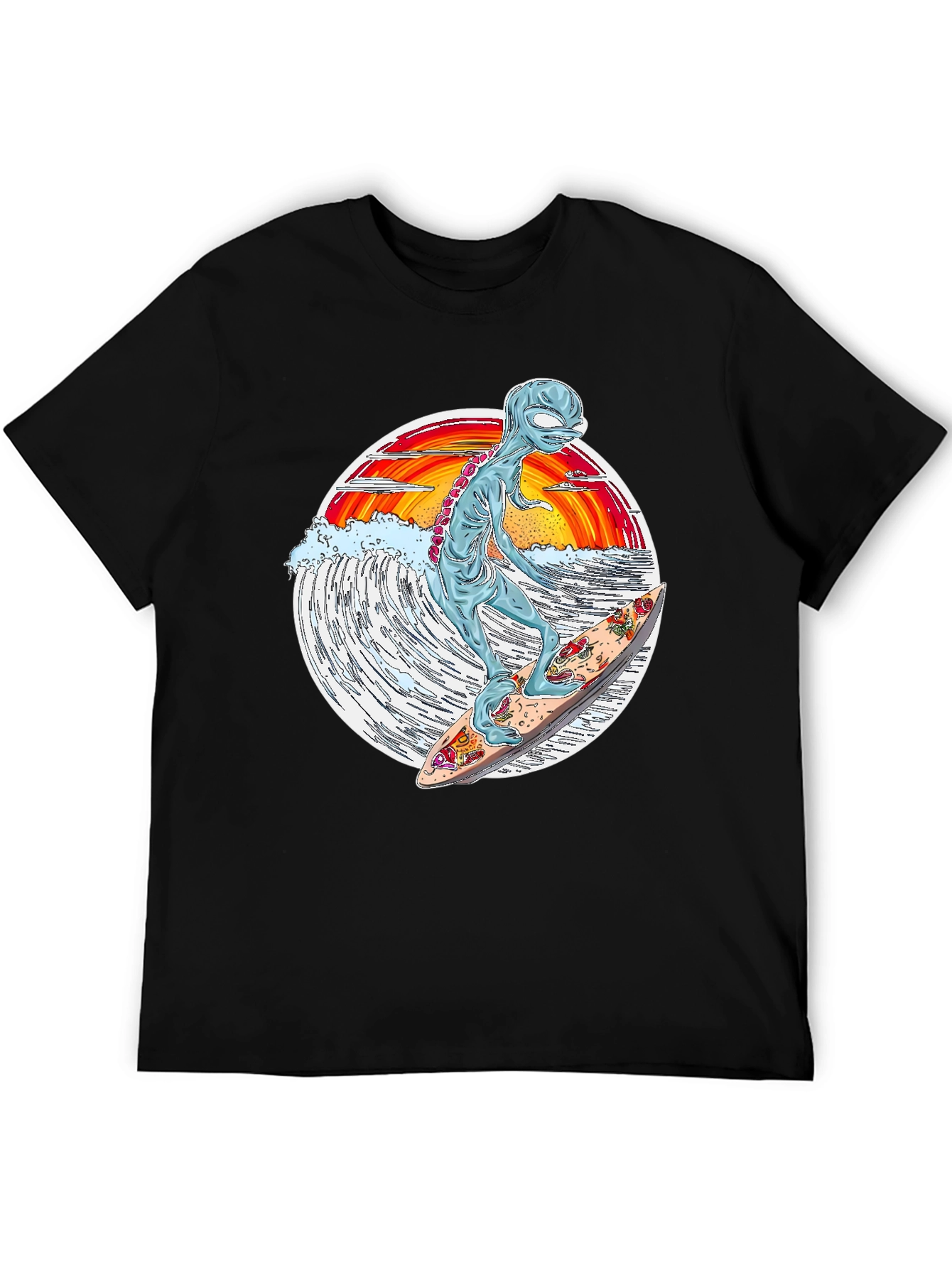 Alien Surfing Graphic T-Shirt