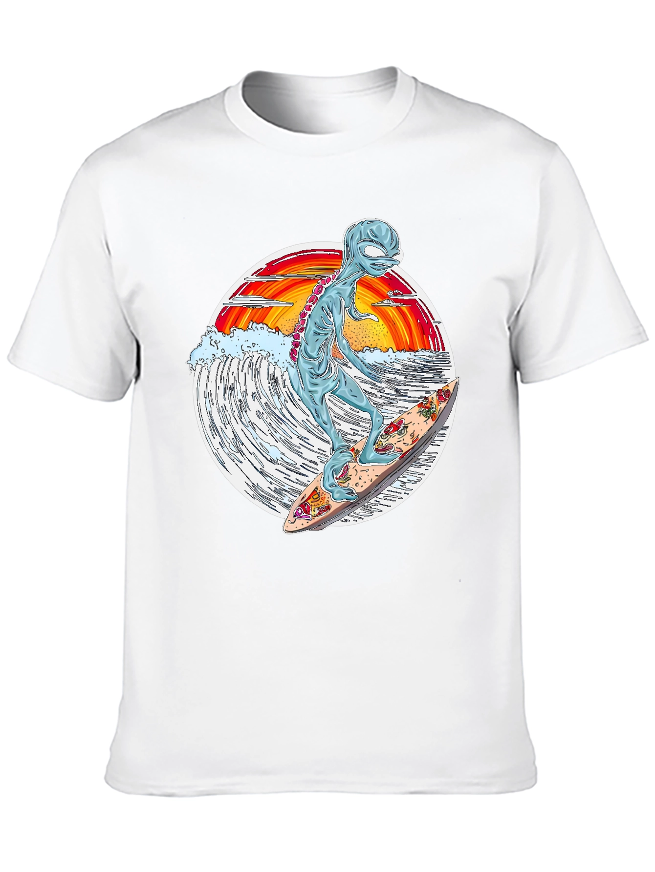 Alien Surfing Graphic T-Shirt