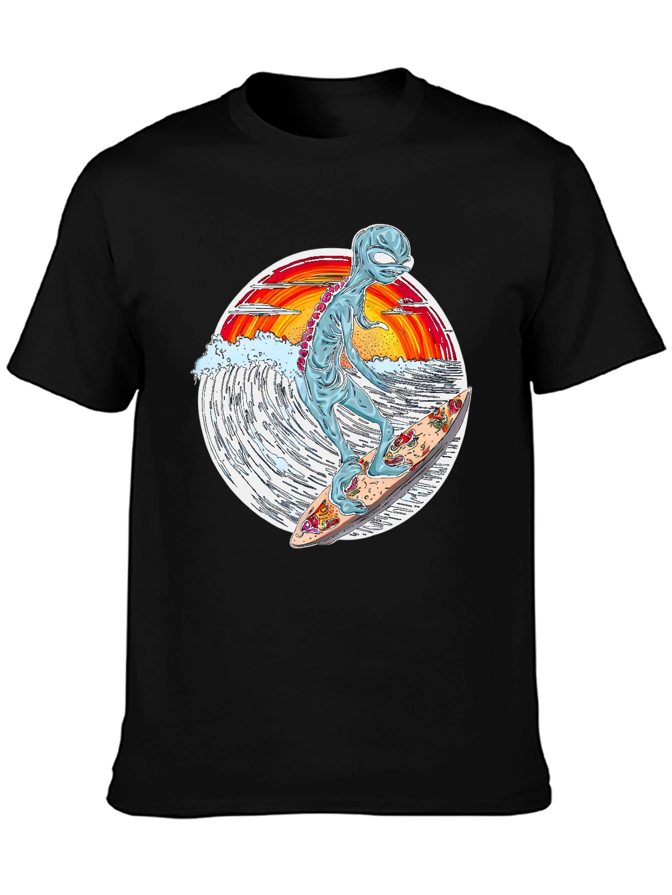Alien Surfing Graphic T-Shirt