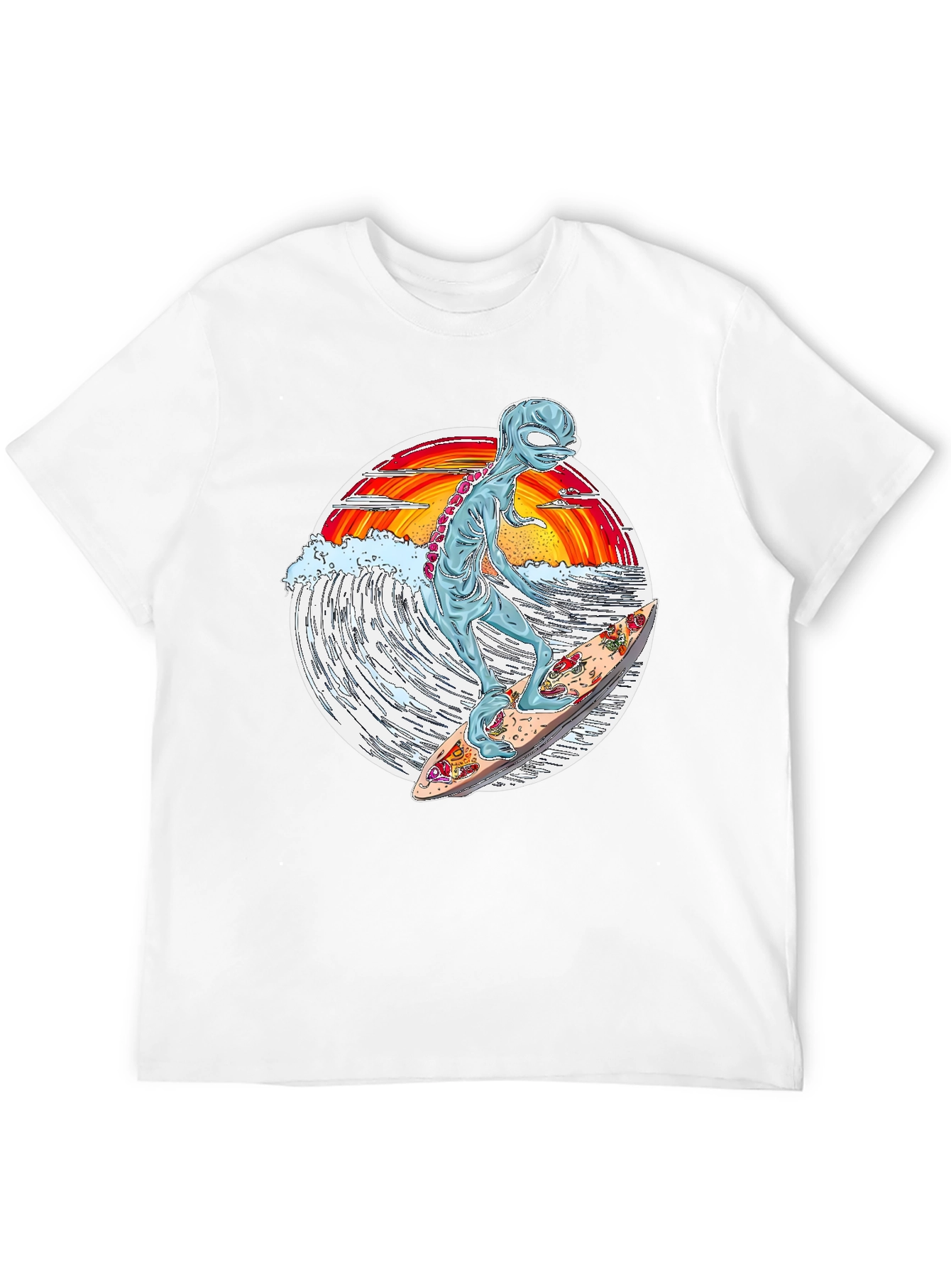Alien Surfing Graphic T-Shirt