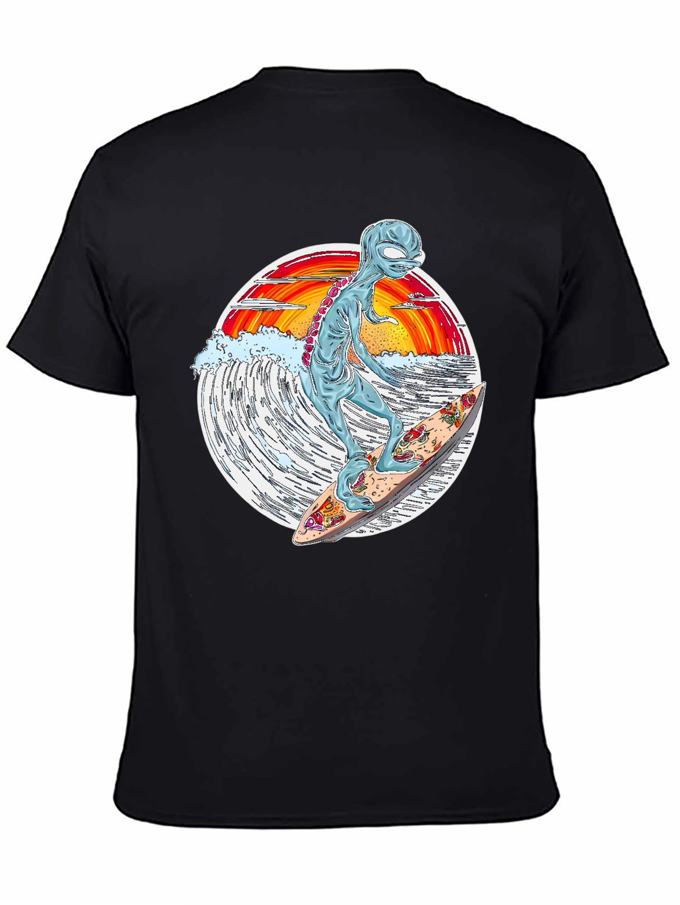 Alien Surfing Graphic T-Shirt