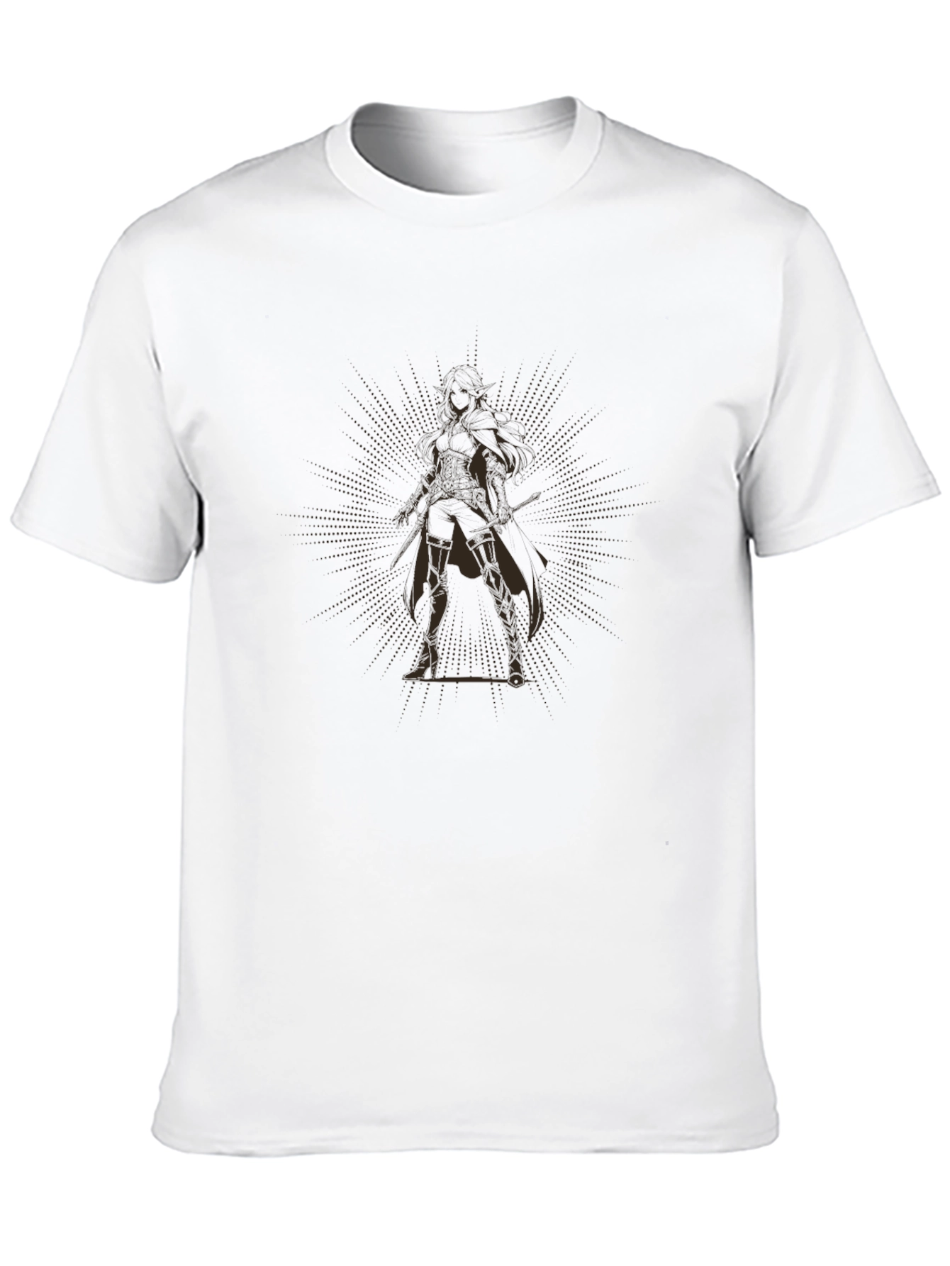 Mens Black Graphic Tee - Mysterious Character Design
