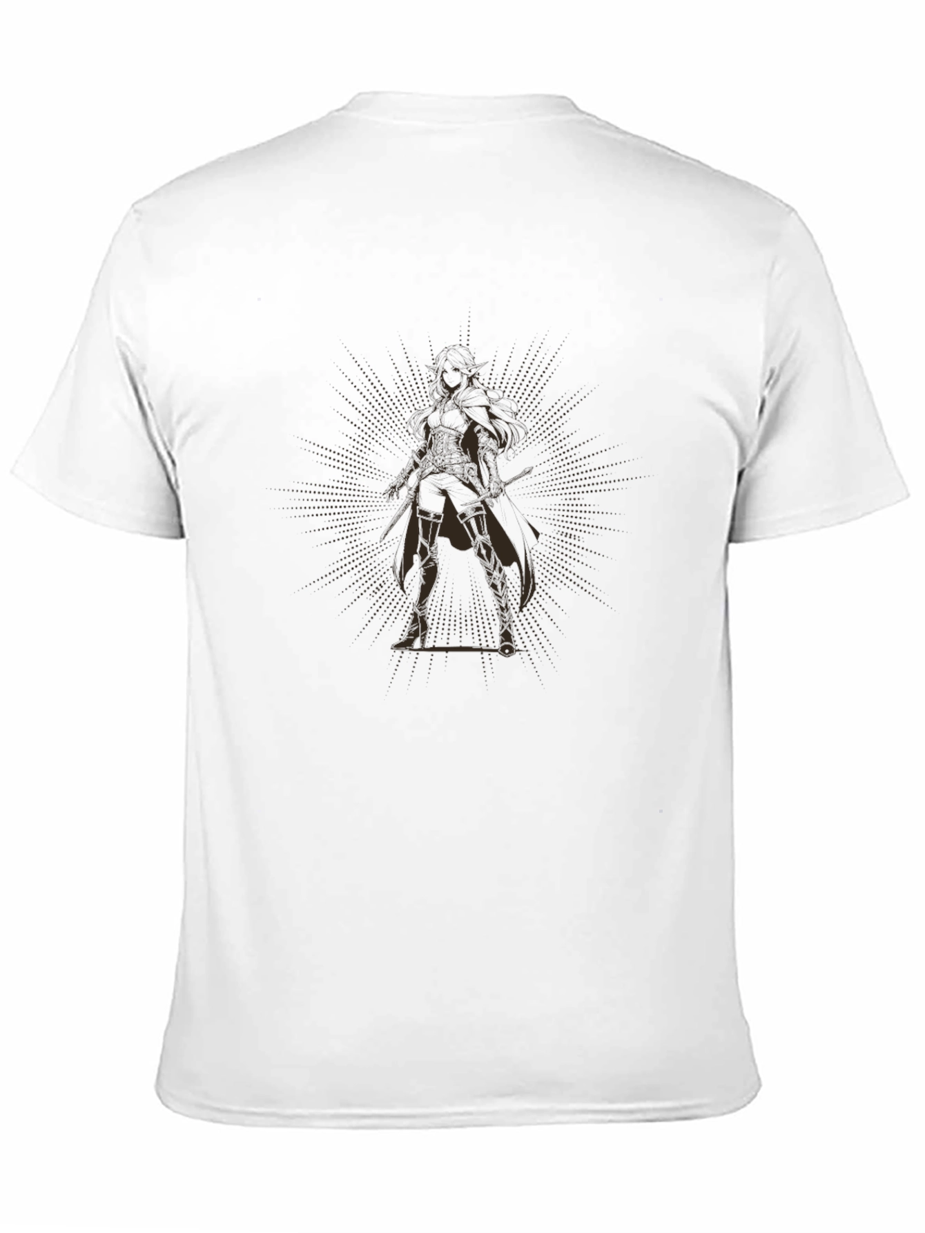 Mens Black Graphic Tee - Mysterious Character Design