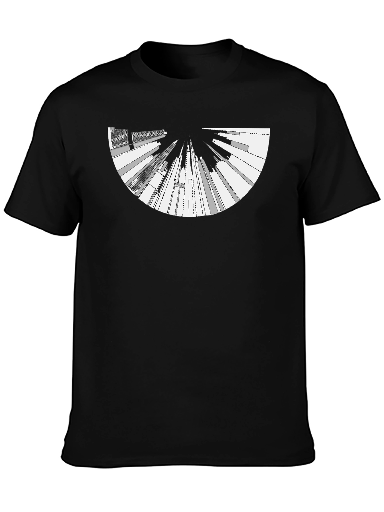 Abstract Cityscape Black Graphic Tee