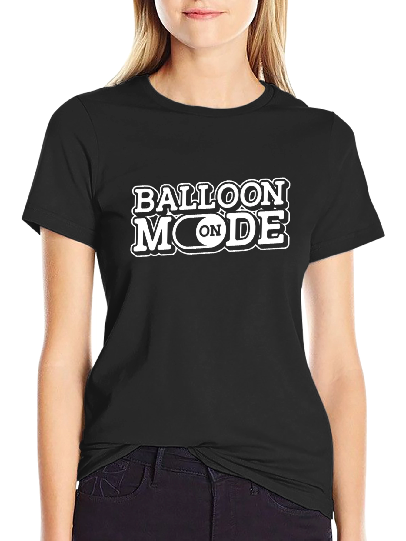 Balloon Mode On Black T-Shirt