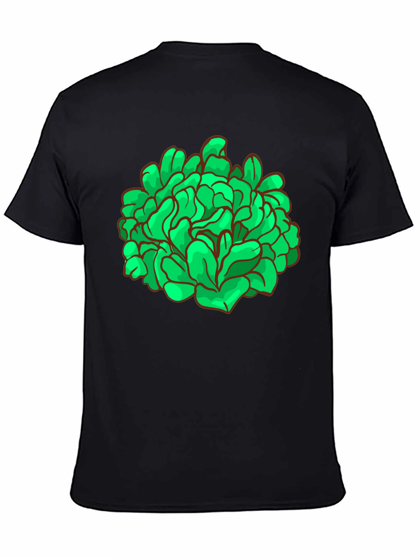 Abstract Green Graphic Print Black T-Shirt