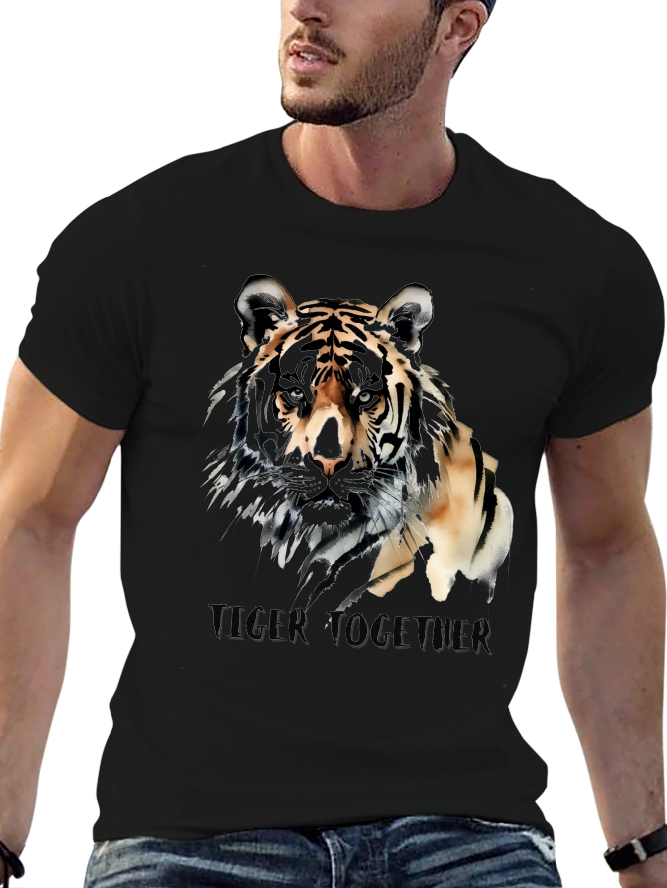 Tiger Together Graphic T-Shirt - Black