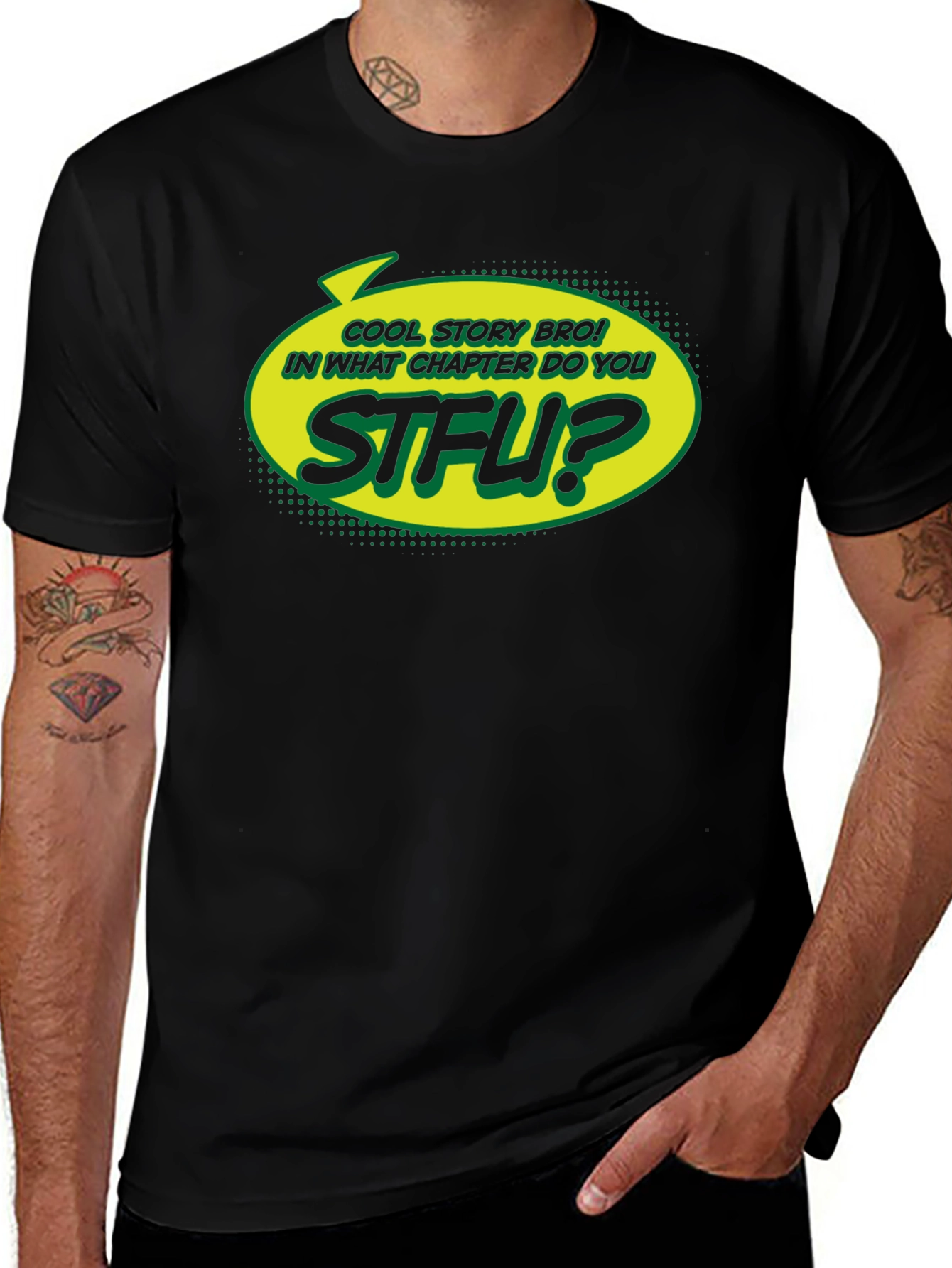 Cool Story Bro STFU Black T-Shirt