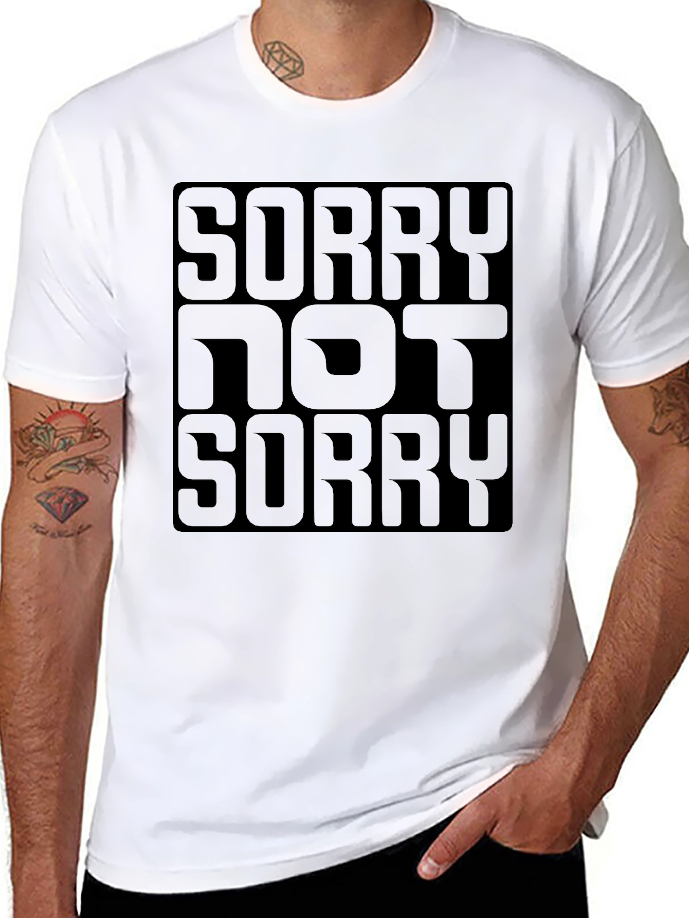 Sorry Not Sorry Black Graphic T-Shirt