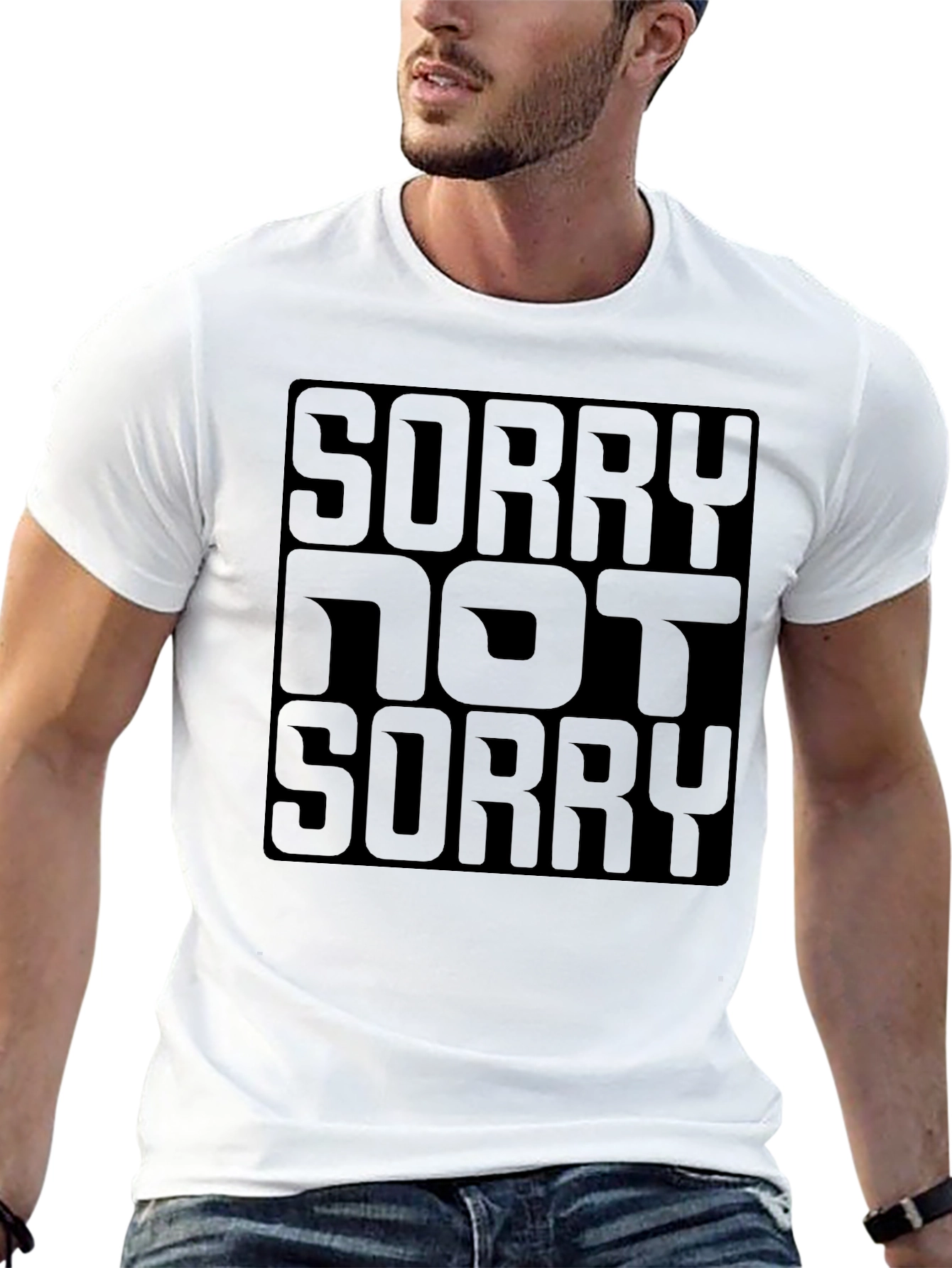Sorry Not Sorry Black Graphic T-Shirt