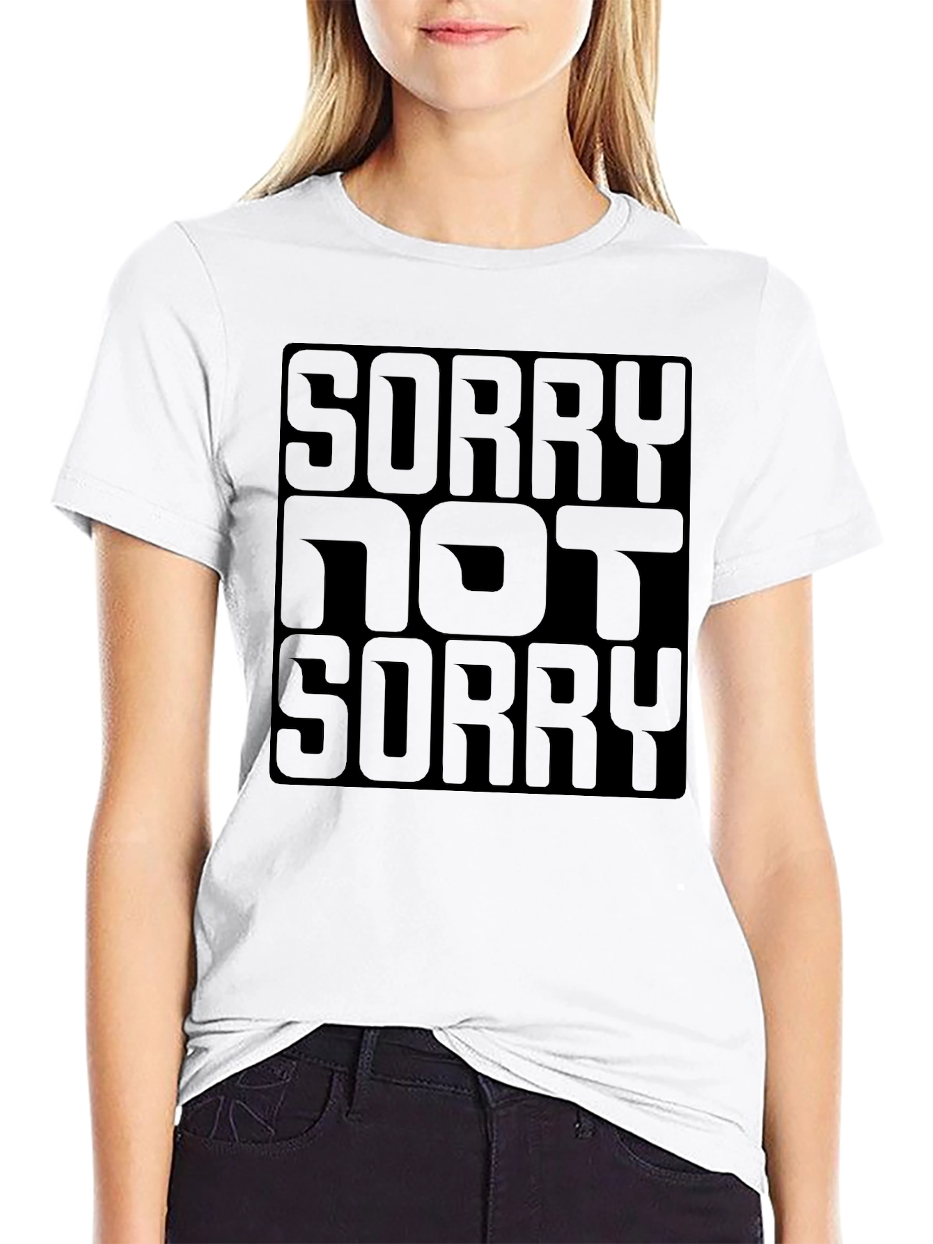 Sorry Not Sorry Black Graphic T-Shirt