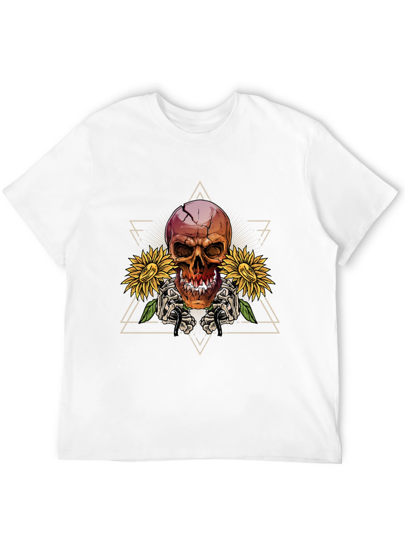 Skull & Sunflower Graphic T-Shirt - Mens Black Tee