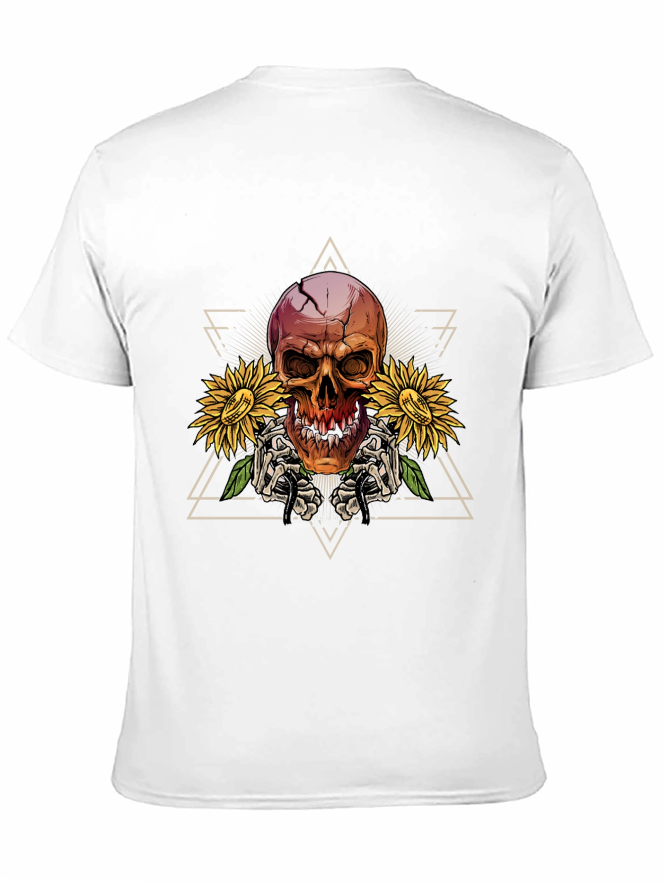 Skull & Sunflower Graphic T-Shirt - Mens Black Tee