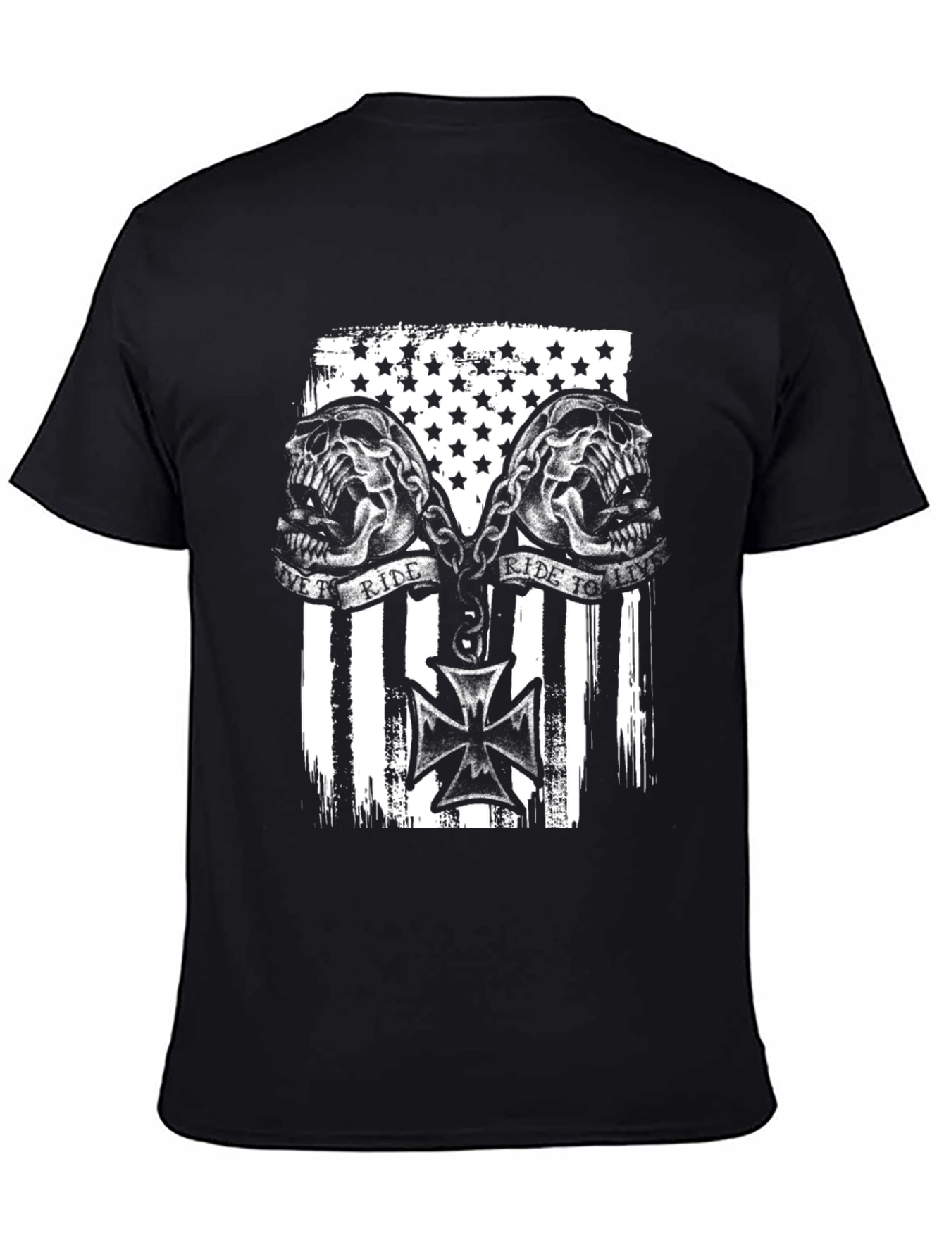 Skull Rider Flag Graphic T-Shirt