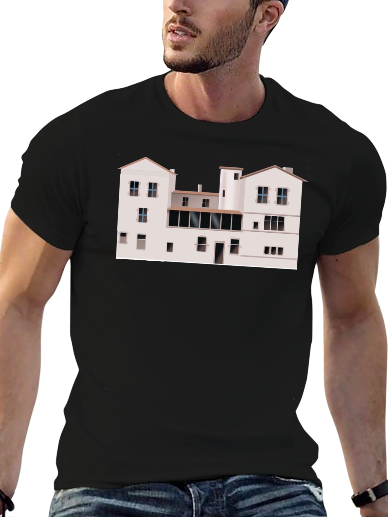 Unique Architecture Building T-Shirt - Black