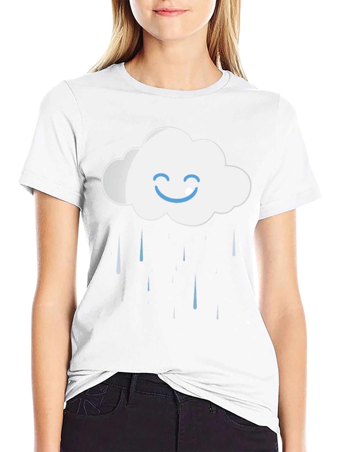 Rainy Cloud Graphic T-Shirt - Comfort Cotton Blend