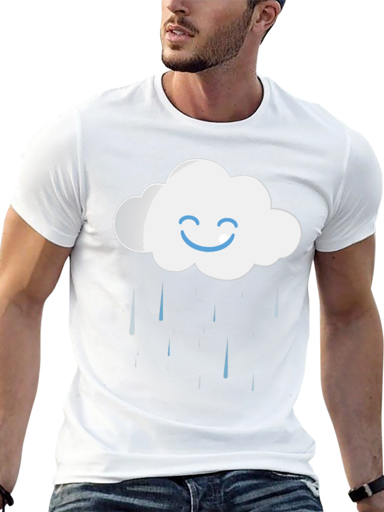 Rainy Cloud Graphic T-Shirt - Comfort Cotton Blend