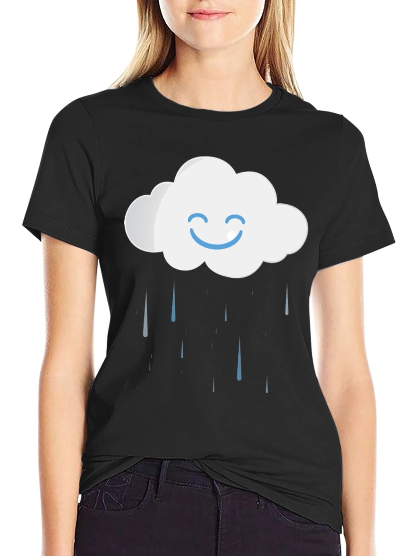 Rainy Cloud Graphic T-Shirt - Comfort Cotton Blend